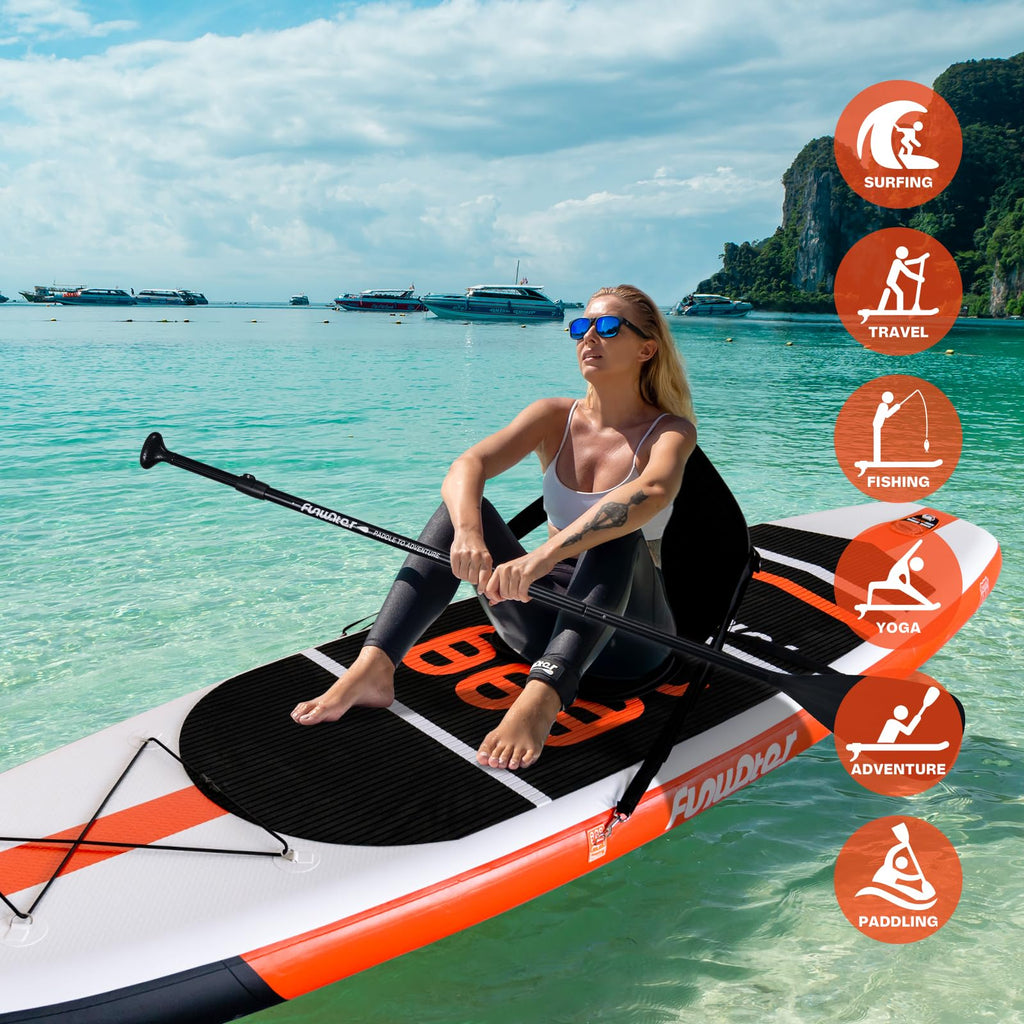 FunWater Inflatable Stand Up Paddle Board with Premium SUP Paddleboard Accessories, Anti-Slip EVA Deck, Paddle Boards for Adults & Youth of All Skill Levels