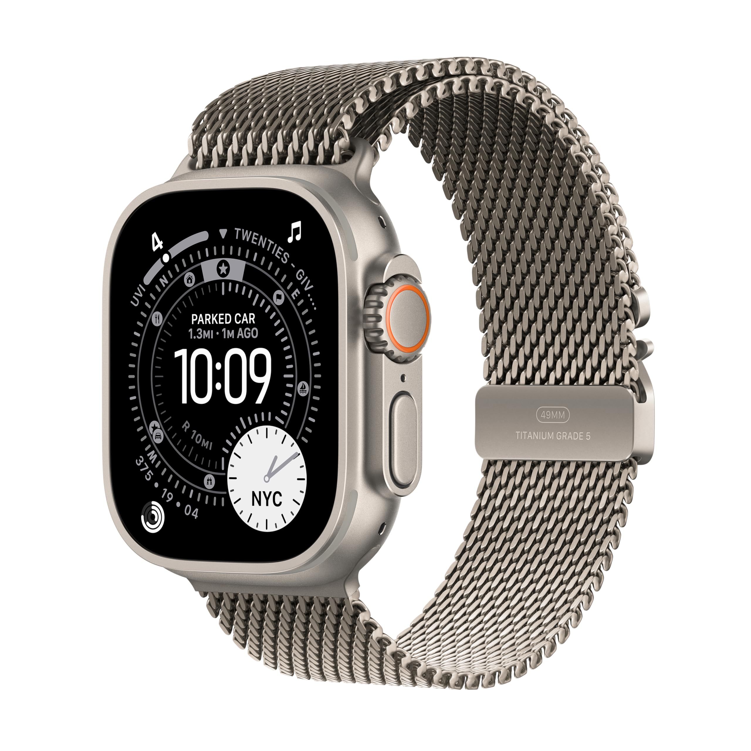 Apple Watch Ultra 3 [GPS + Cellular 49mm] Running & Multisport Smartwatch w/Rugged Titanium Case w/Natural Titanium Milanese Loop - L. Satellite Communications, Advanced Health & Fitness Tracking
