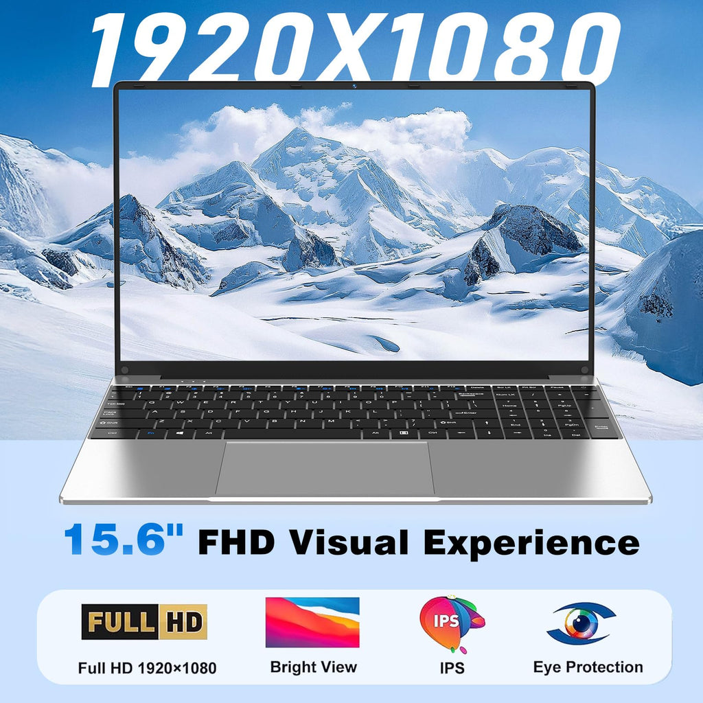 NAIKLULU Laptop Computer, Windows 11 Pro Lap Top, 15.6 Inch Laptop PC 2026, 16GB RAM 256GB SSD, M3-6Y30 Processor, FHD Display 1920 * 1080P, WIFI5, BT4.2, 5000mAh Battery, for School Business Student