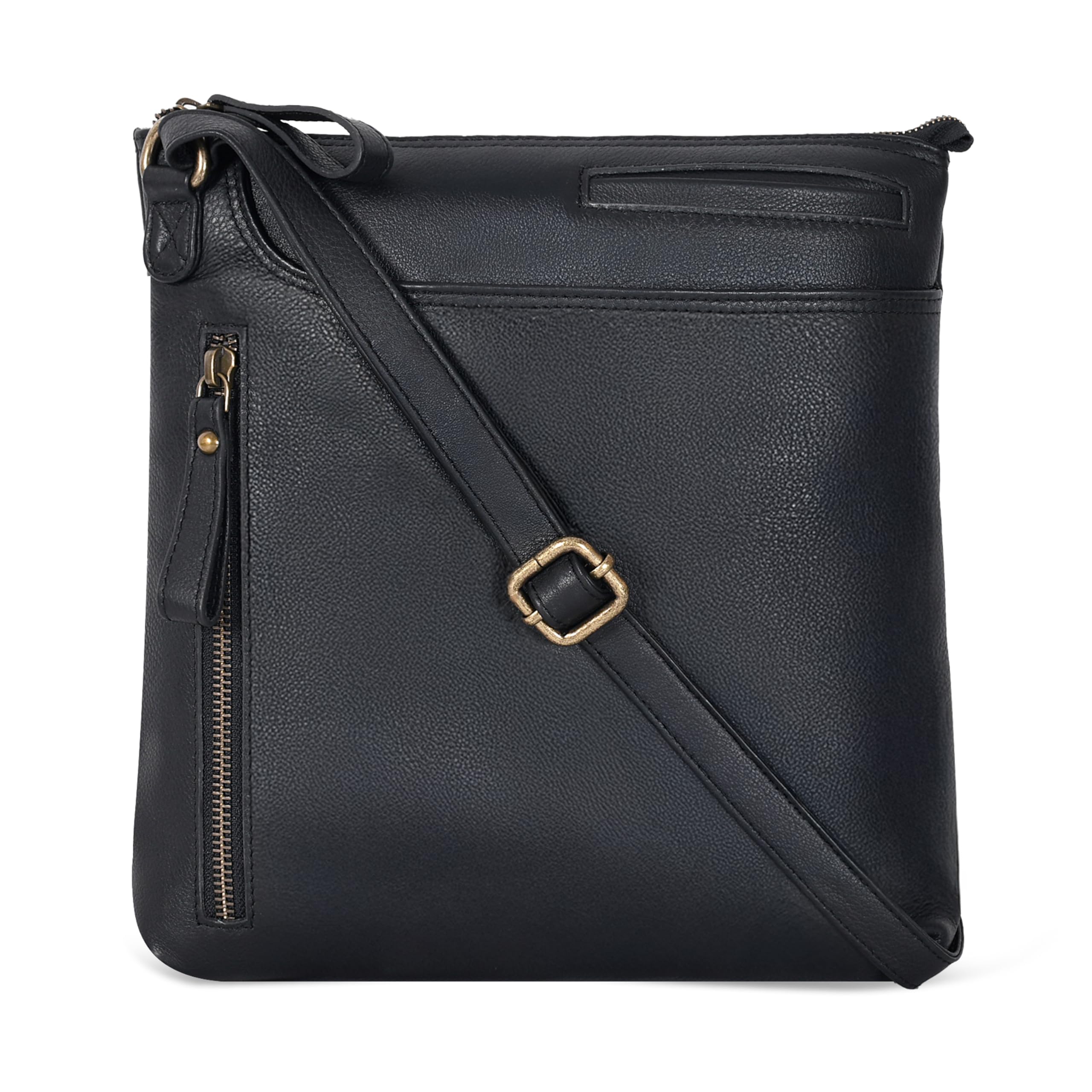 Leather Crossbody Bags for Women - Ladies Sling Handbags - Medium Cross body Purses Handbags - Purses For Women (Black Washed)