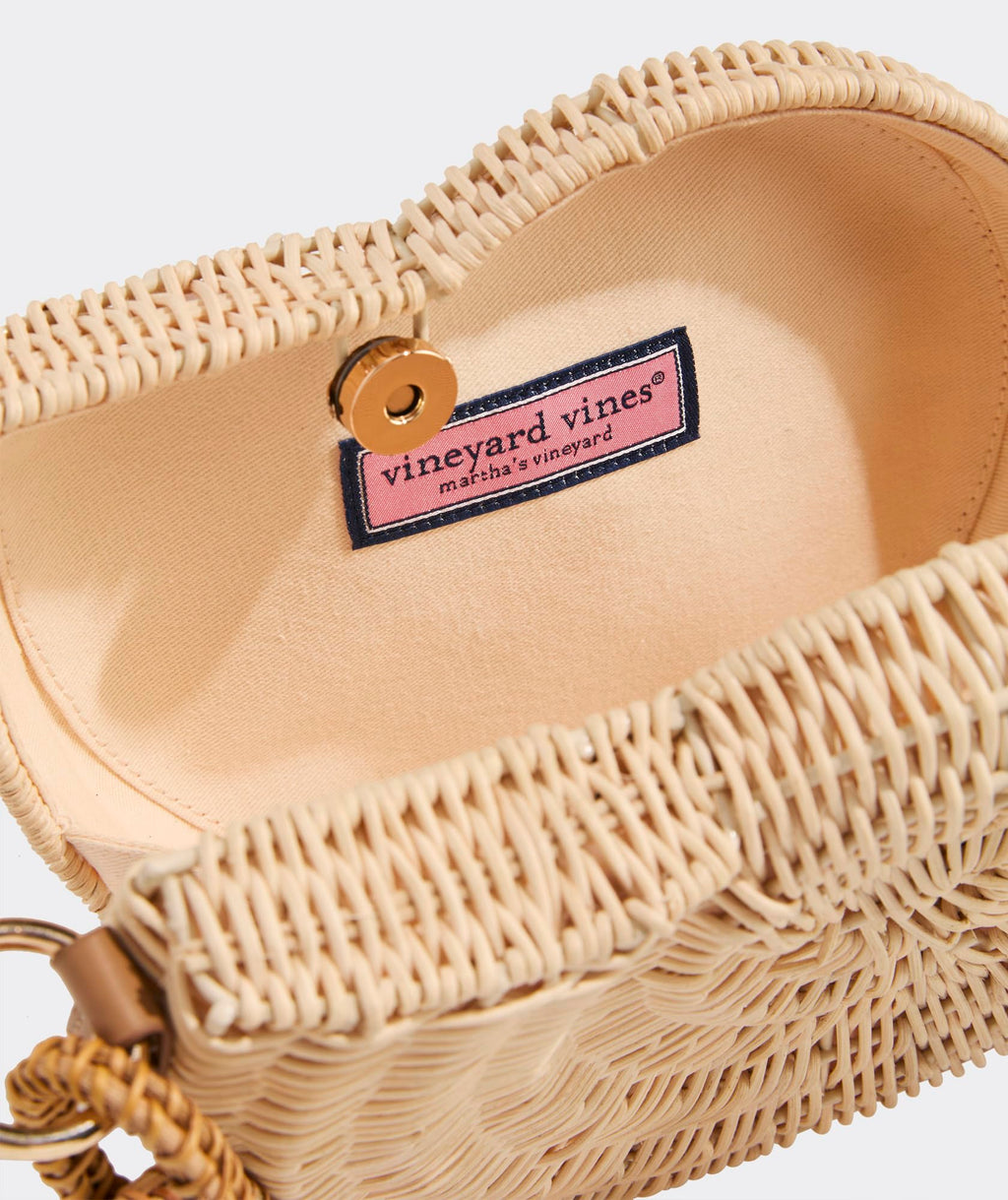 vineyard vines Nautilus Shell Wicker Bag, Natural, OS