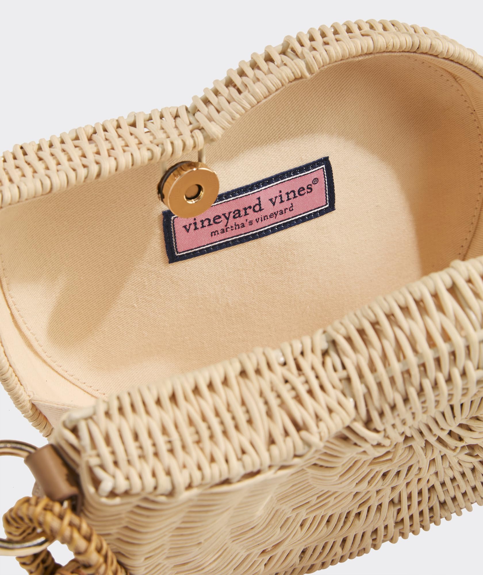 vineyard vines Nautilus Shell Wicker Bag, Natural, OS