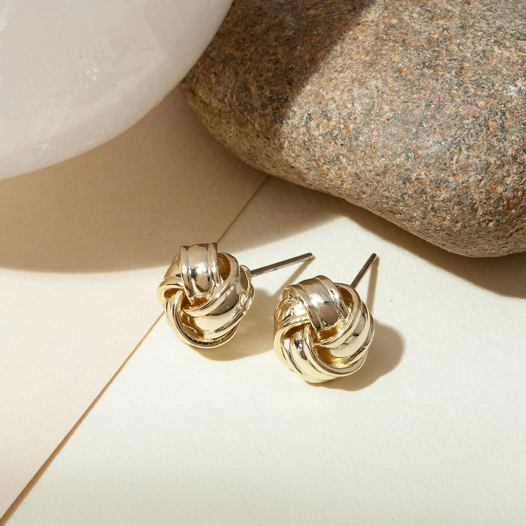 PAVOI 14K Yellow Gold Plated 925 Sterling Silver Post Love Knot Stud Earrings | Gold Earrings for Women