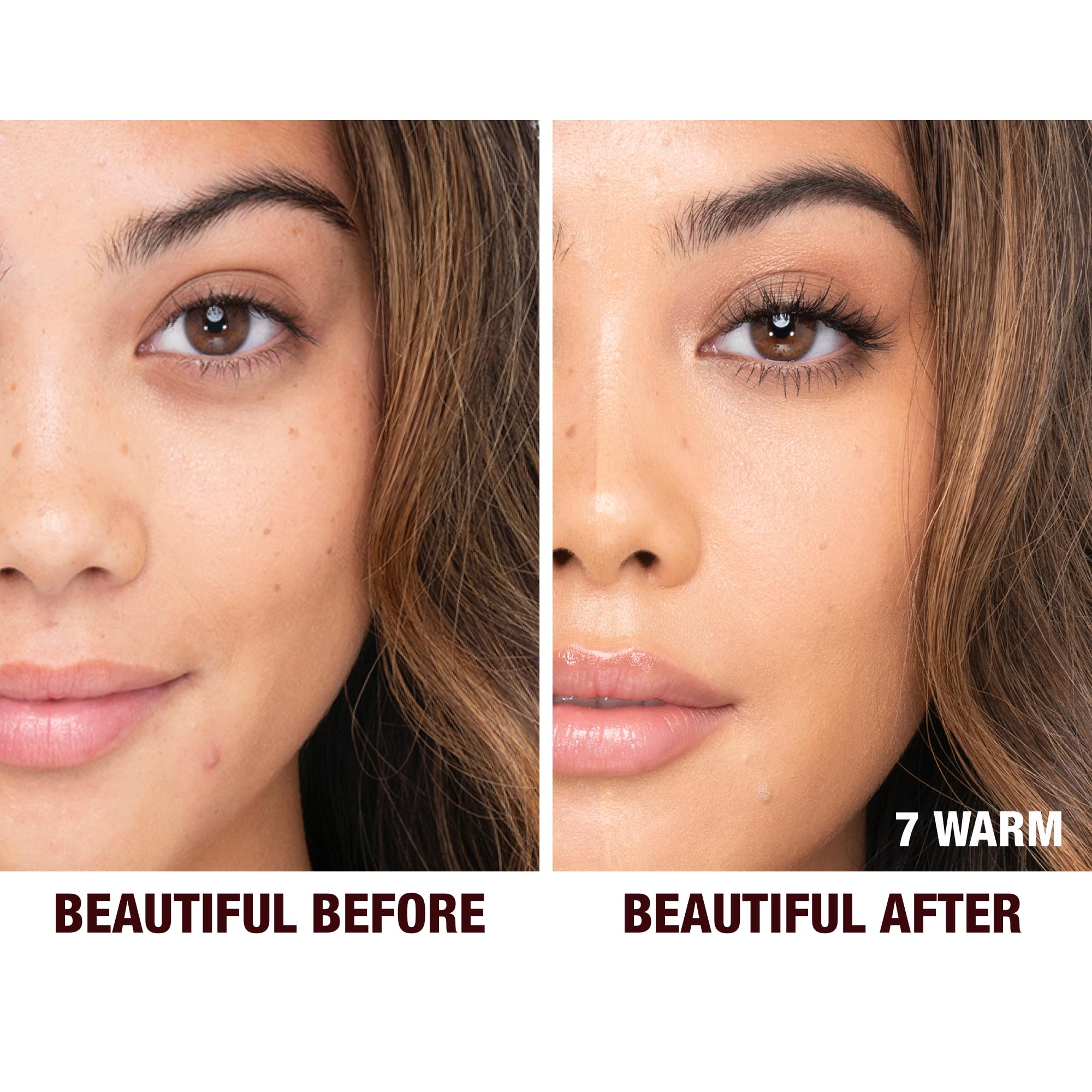Charlotte Tilbury Beautiful Skin Medium Coverage Hydrating Foundation - Buildable Liquid Makeup for Instant Glow, Plumping Hydration & Lasting Skincare Benefits - 7 Warm