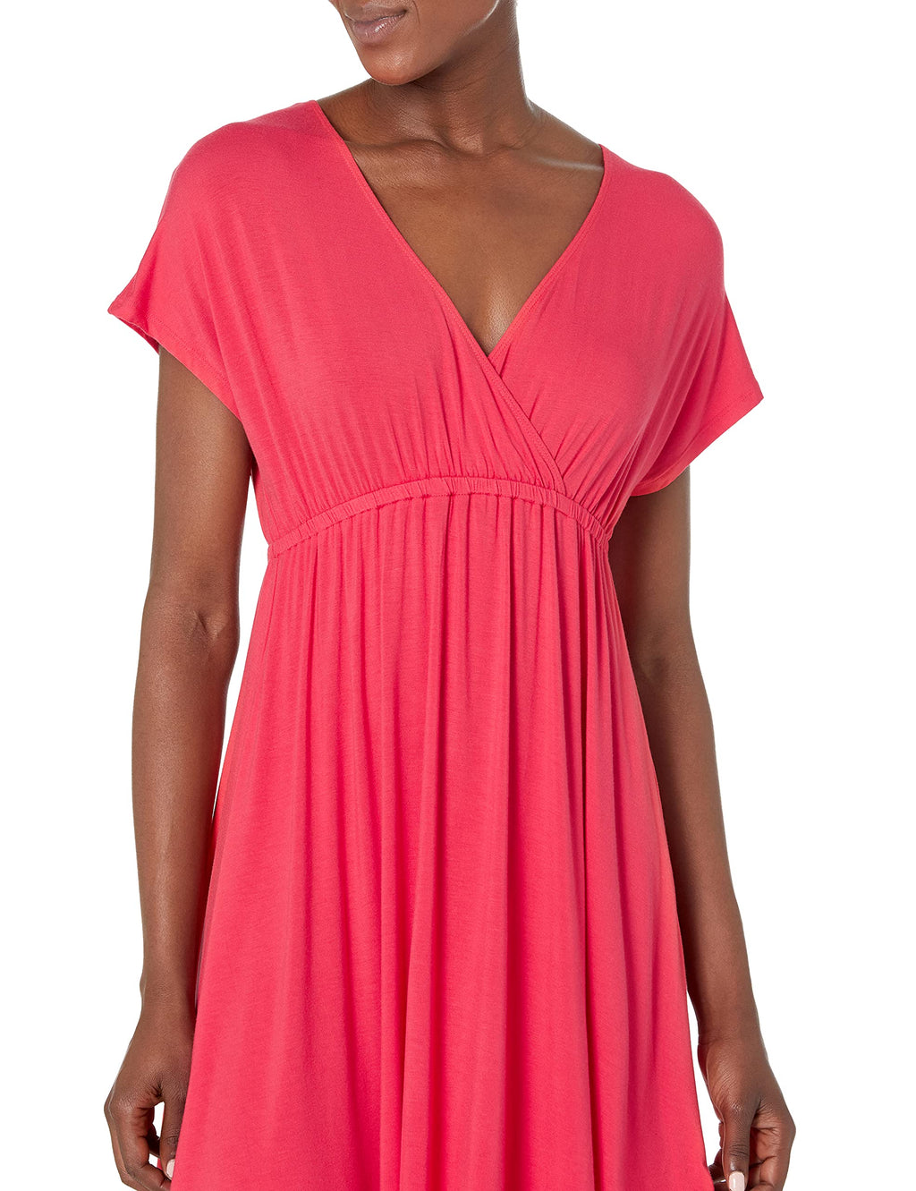 Amazon Essentials Women's Surplice Dress, Red Coral, XL