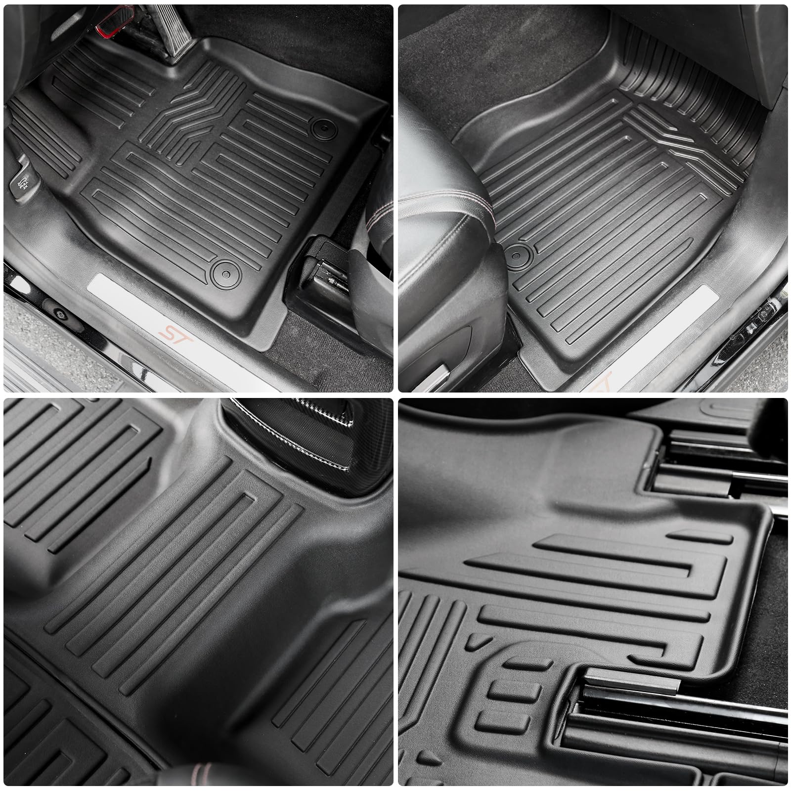 HOUCLEMIC Floor Mats for 2020-2025 2026 Ford Explorer 7 seat Accessories, Cargo Mat with Backrest Mat All Weather TPE Waterproof for Ford Explorer 7 Passenger Bench Seat ST Accessories 2025 2024 2023