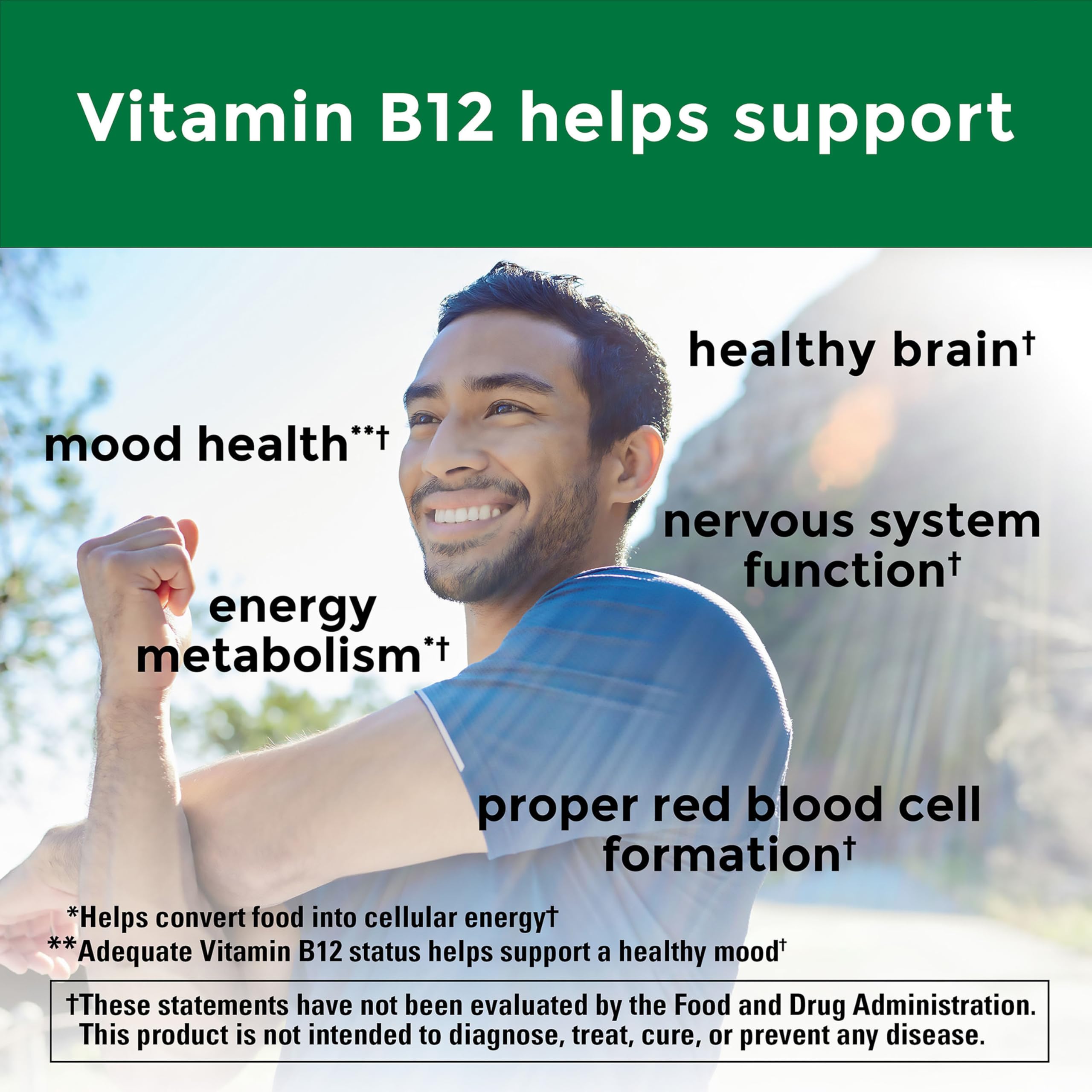 Nature Made Vitamin B12 500 mcg, Dietary Supplement for Energy Metabolism Support, B12 Vitamins 500 mcg, 200 Tablets, 200 Day Supply