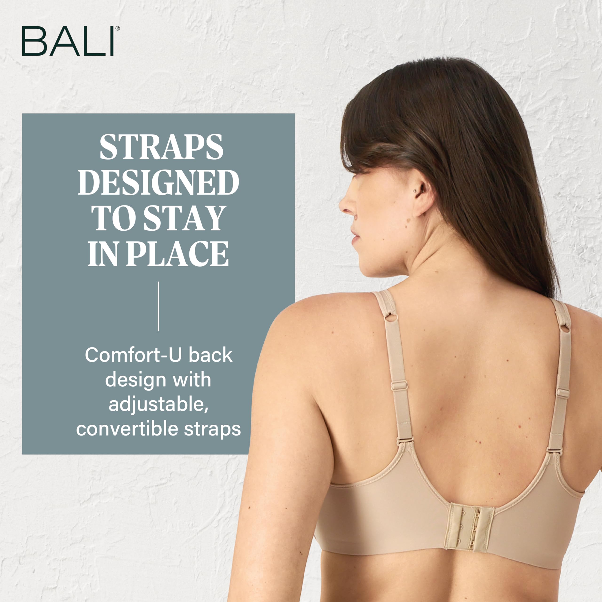 Bali Women's One Smooth U Ultra Light Illusion Neckline Underwire Bra, Nude,38C