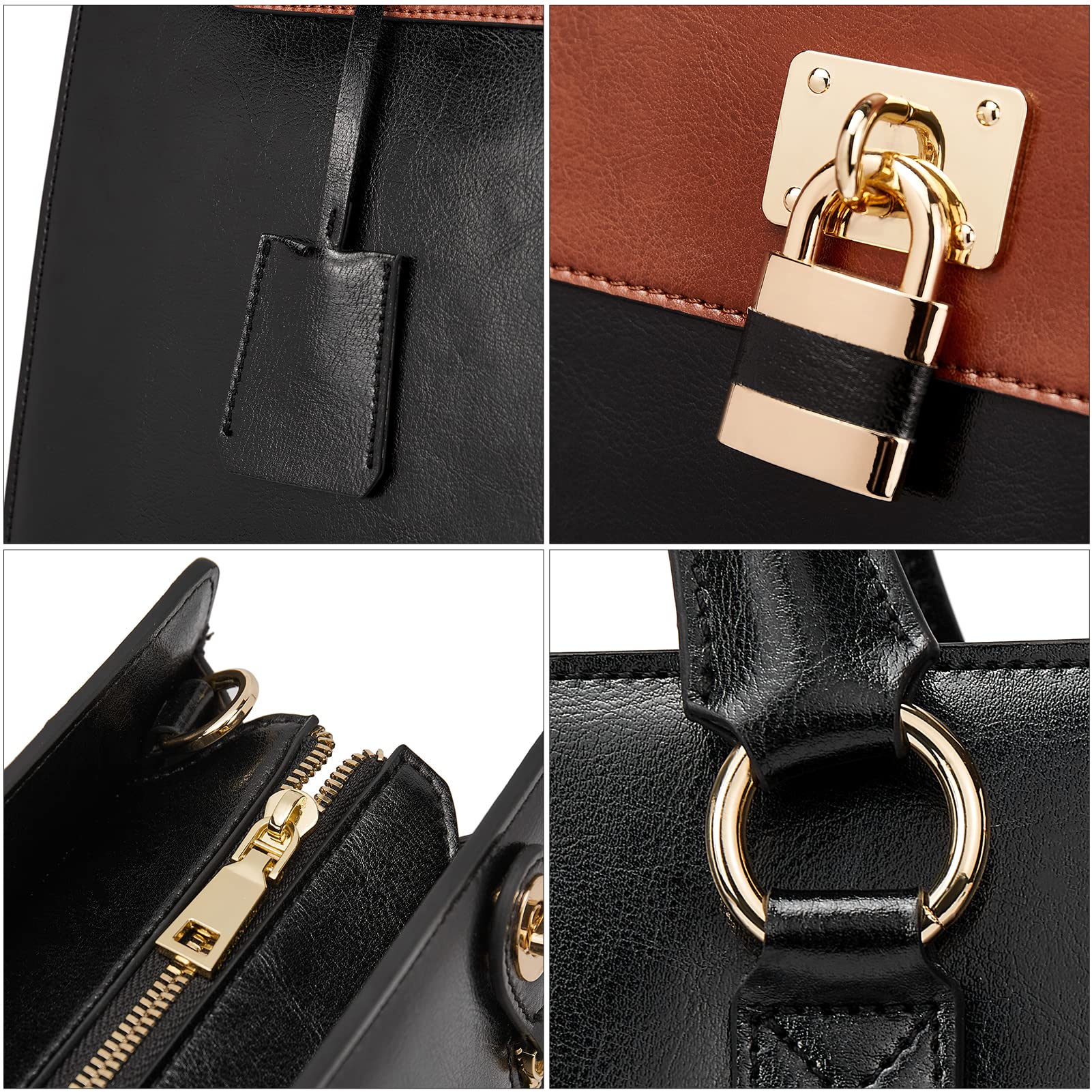 BOSTANTEN Briefcase for Women Laptop Bag for Women 15.6 Inch Computer Bag Leather Tote Designer Work Purse Stylish