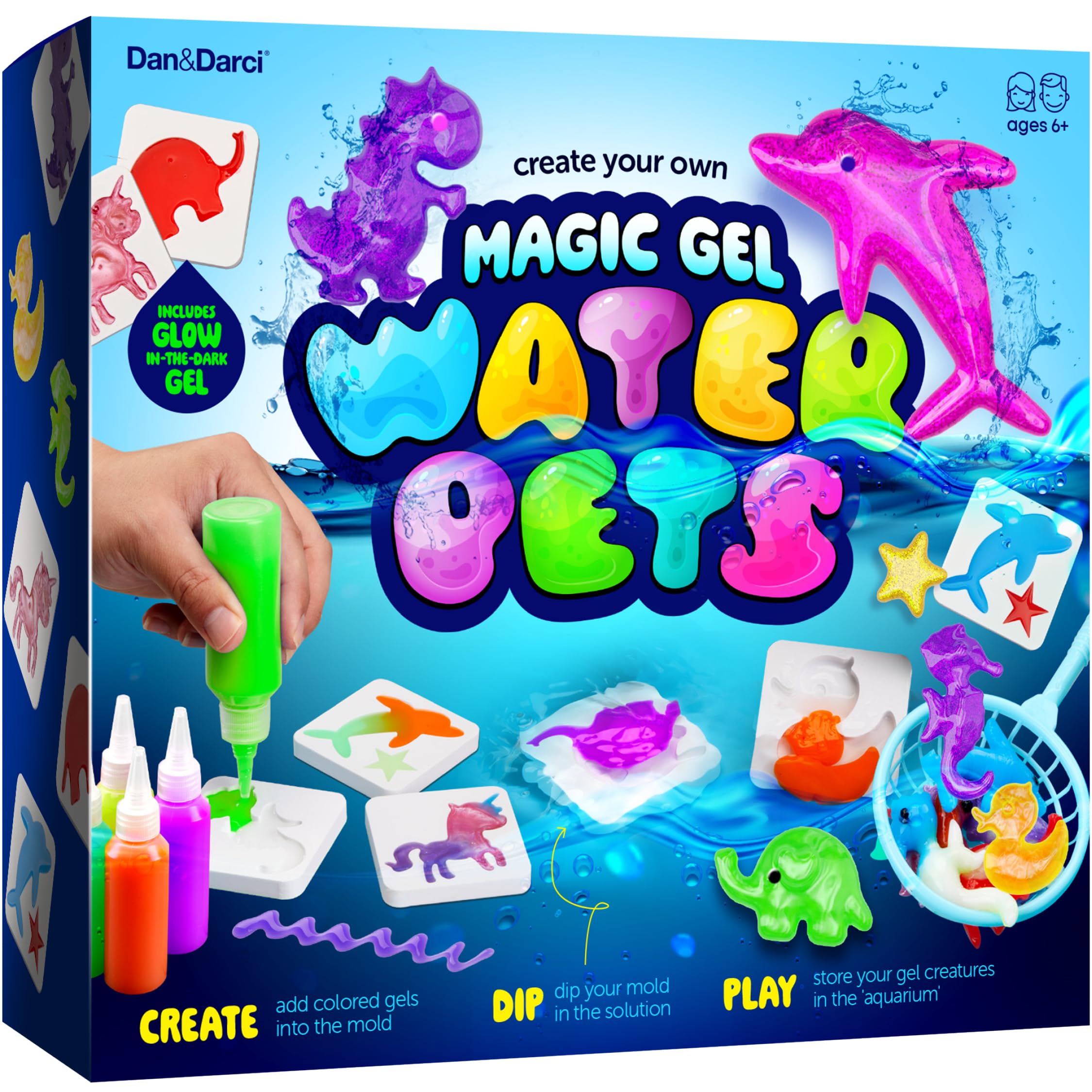 Dan&Darci Aqua Fairy Water Gel Kit for Kids - Magic Elf Toy Kits - Waters Pets - DIY Squishy Maker Set - Craft for Kids - Make Your Own Squishies Toys Crafts for Boys & Girls