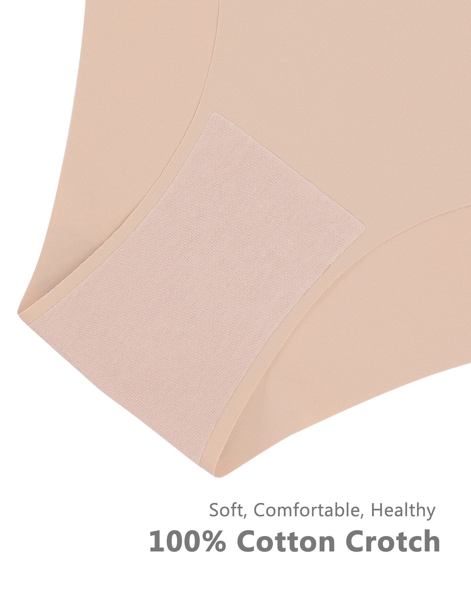 SHARICCA Women Seamless Cheeky Bikini No Show Panties Ladies Invisible Breathable Hipster Soft Stretch Underwear 7 Pack (7P11,S)