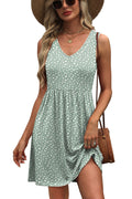 WIHOLL Summer Dresses for Women 2026 Casual Spring Dresses Sleeveless Tank Dress - Womens Beach Vacation Italian Hawaiian Boho Dress Midi Dress Sundresses 2026 Green Floral M