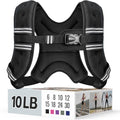 Zeerun Weighted Vest for Women & Men with Reflective Stripe and Adjustable Buckle, Comfortable & Durable Rucking Vest for Walking, Running & Strength Training, 10LBS-Black