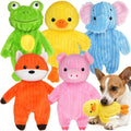 Prime Pets 5 Pack Plush Squeaky Dog Toys, No Stuffing Bodies, Crinkle Pet Toys for Small Medium Large Dogs, Puppy Chew Toy to Keep Them Busy