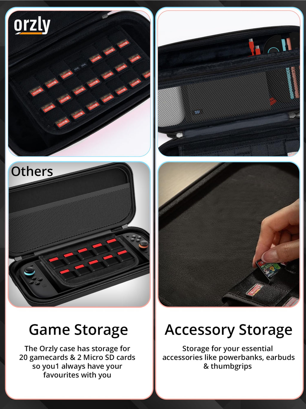Orzly Case Compatible with Nintendo Switch 2 Protective Carry Case (2025 Model) with Screen Padding, Game Card microSD Pockets for Console and Accessories Screen Size 7.9" - Gift Boxed