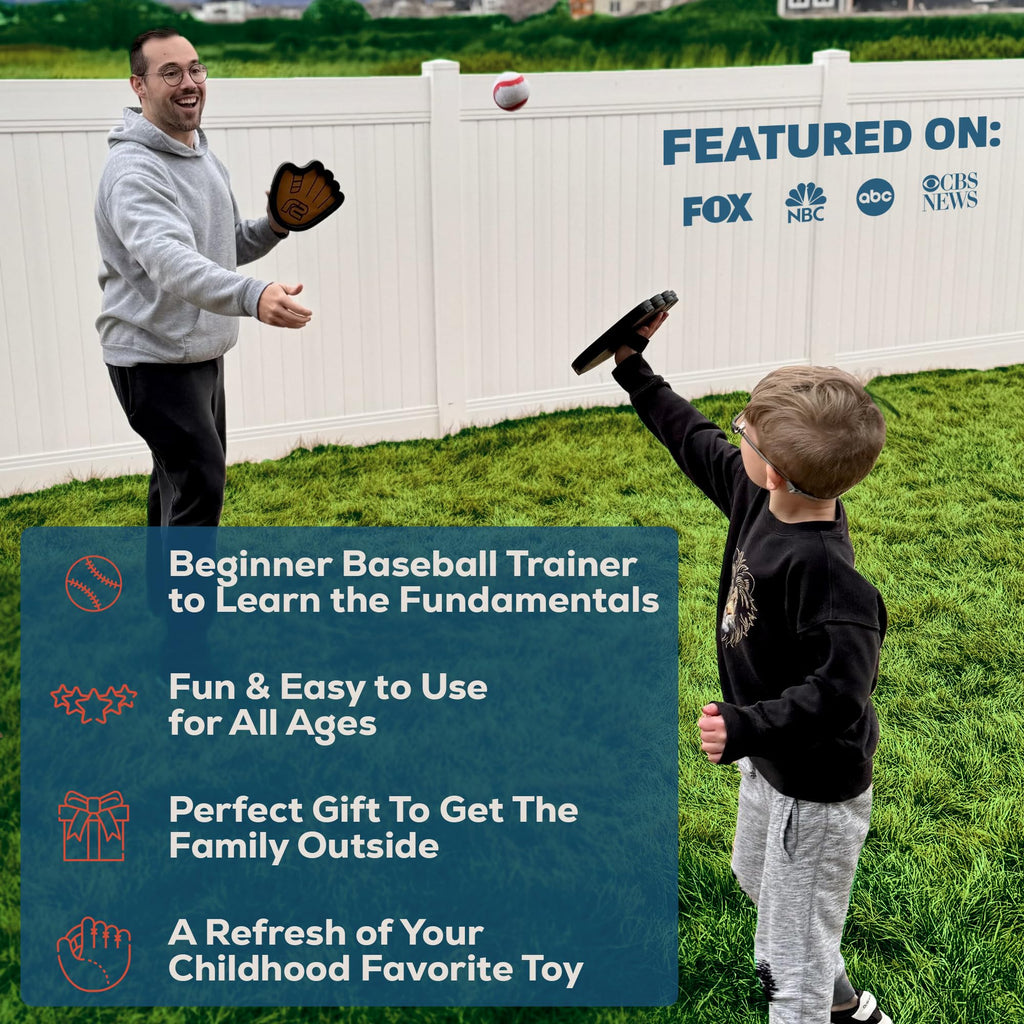 Toss and Catch Ball Set: Fun Ball and Catch Game - Best Baseball Gifts for Boys & Girls - Baseball Glove Kids Toy - Toddler Boy Toys & Birthday Gift Idea for 9 8 7 6 5 4 3 + Year Old Boy Birthday Gift