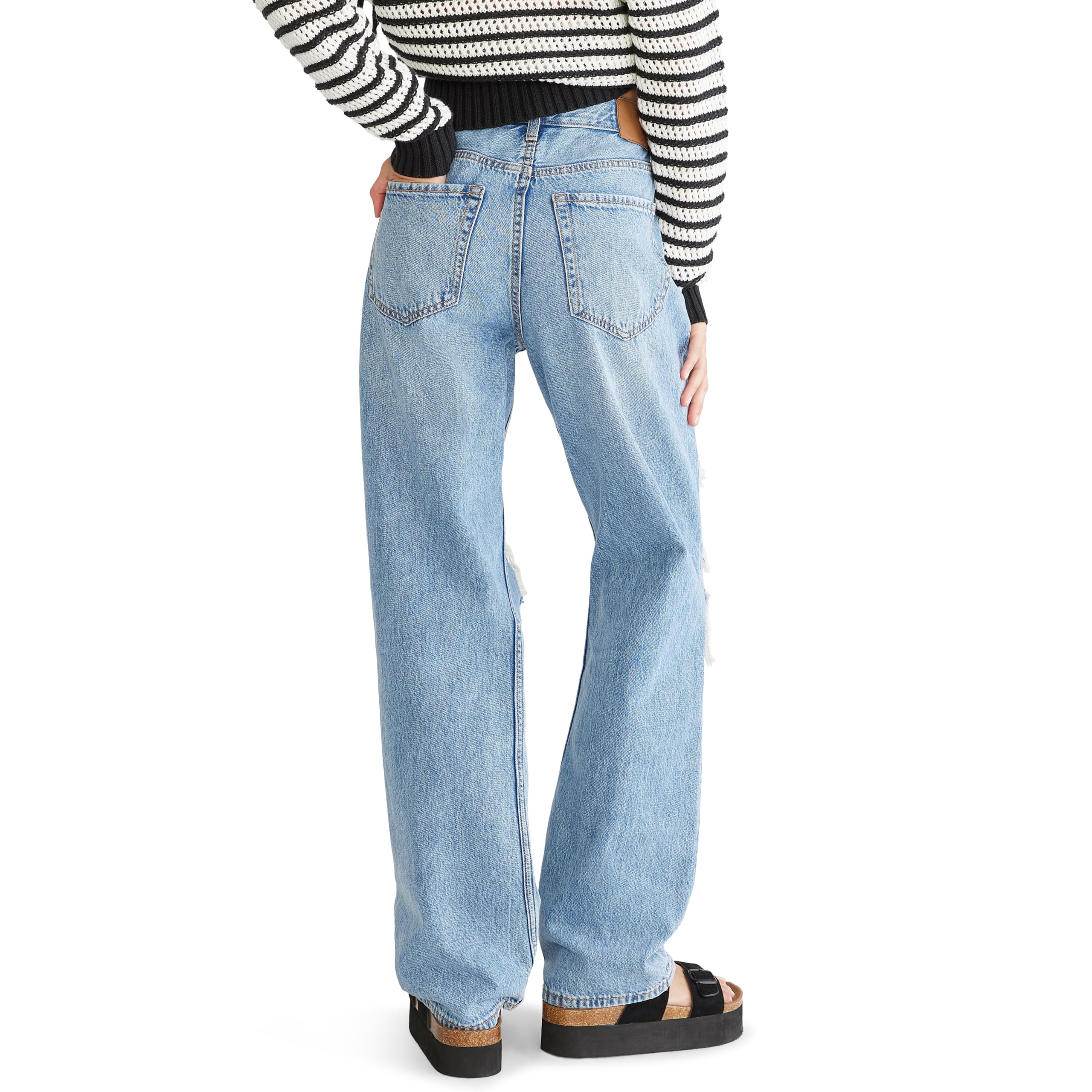 Aeropostale Womens Juniors High Rise Loose Fit Jean, Medium WASH, 10S