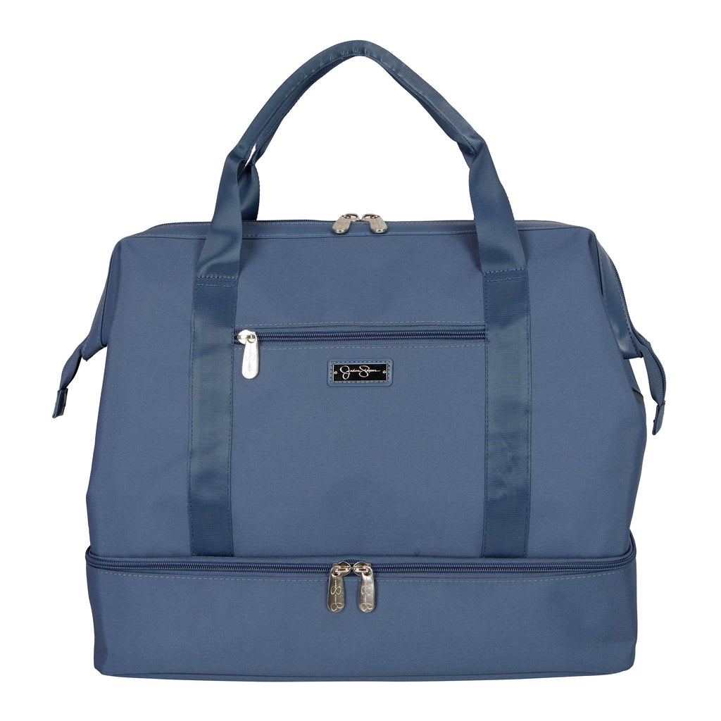 Jessica Simpson Countryside Weekender Duffel 100% Polyester Drop Bottom Bag, Oceanview