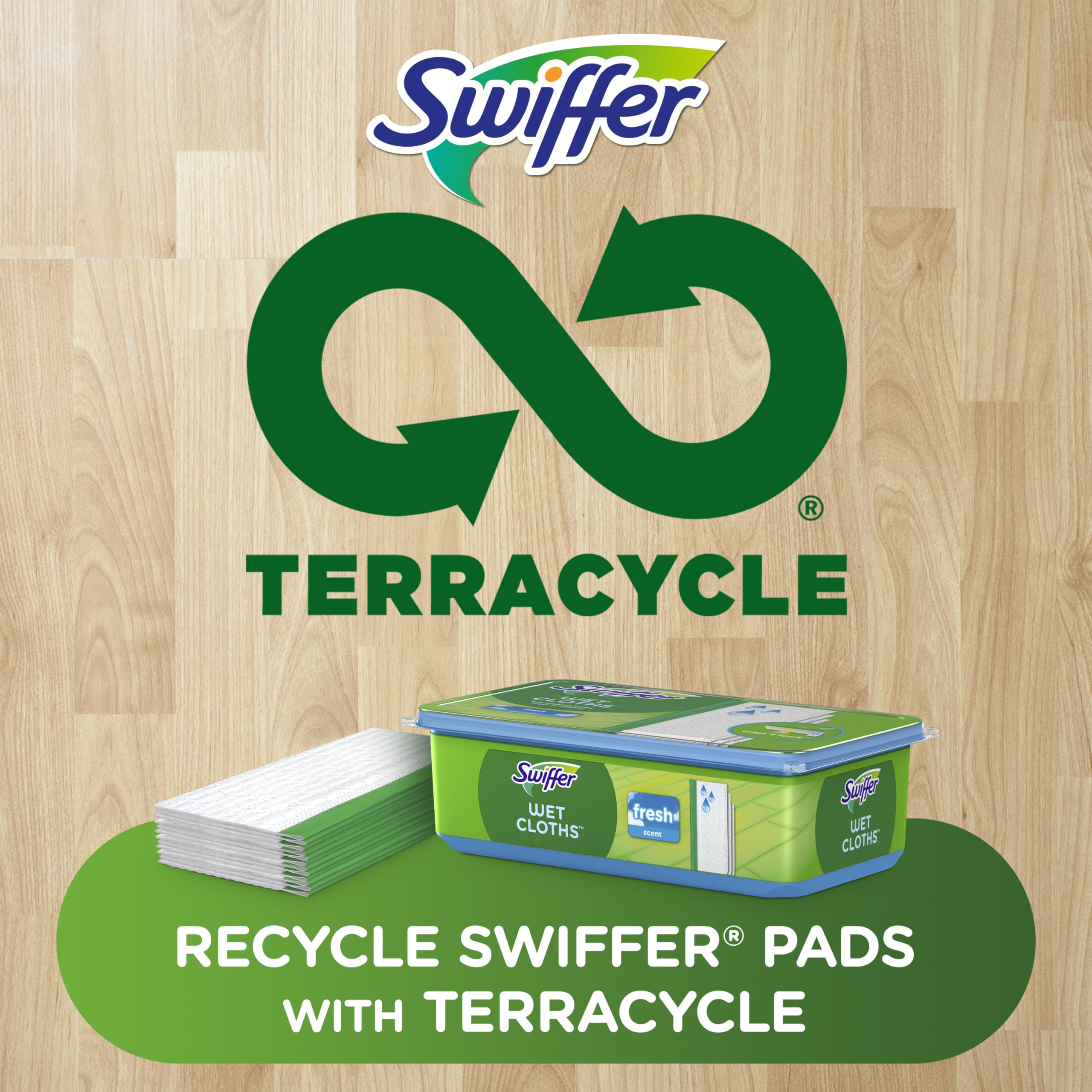 Swiffer Sweep + Mop, Wet Pads Refill, Floor Cleaner for Dirt, Dust, Hair, Cleaning Cloths for Mopping Home, Bathroom, Kitchen, All Purpose Multi-Surface Floor Wipes, Fresh, 24ct