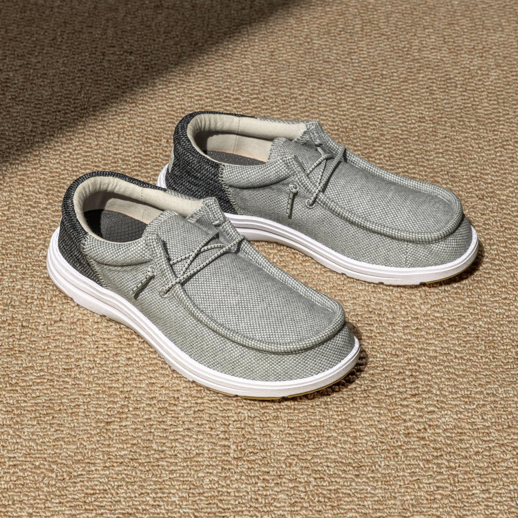 Bruno Marc Men's Arch Support Casual Slip-on Shoes Loafers for Men Non Slip Comfortable Boat Shoes,Size 12,Grey,SBLS2302M
