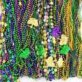GiftExpress 100 Pcs Mardi Gras Metallic Bead Necklaces for Favors, New Year Parade, St Patrick Day Celebrations, Christmas Decorations, Tailgating, Gaysby Themed Party