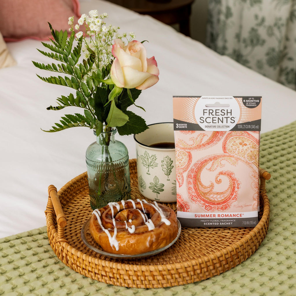 Fresh Scents | Scented Sachet Packet | Summer Romance | Air Freshener Bags for Drawers, Closets, Cars | 3 Pack | Long Lasting Home Fragrance