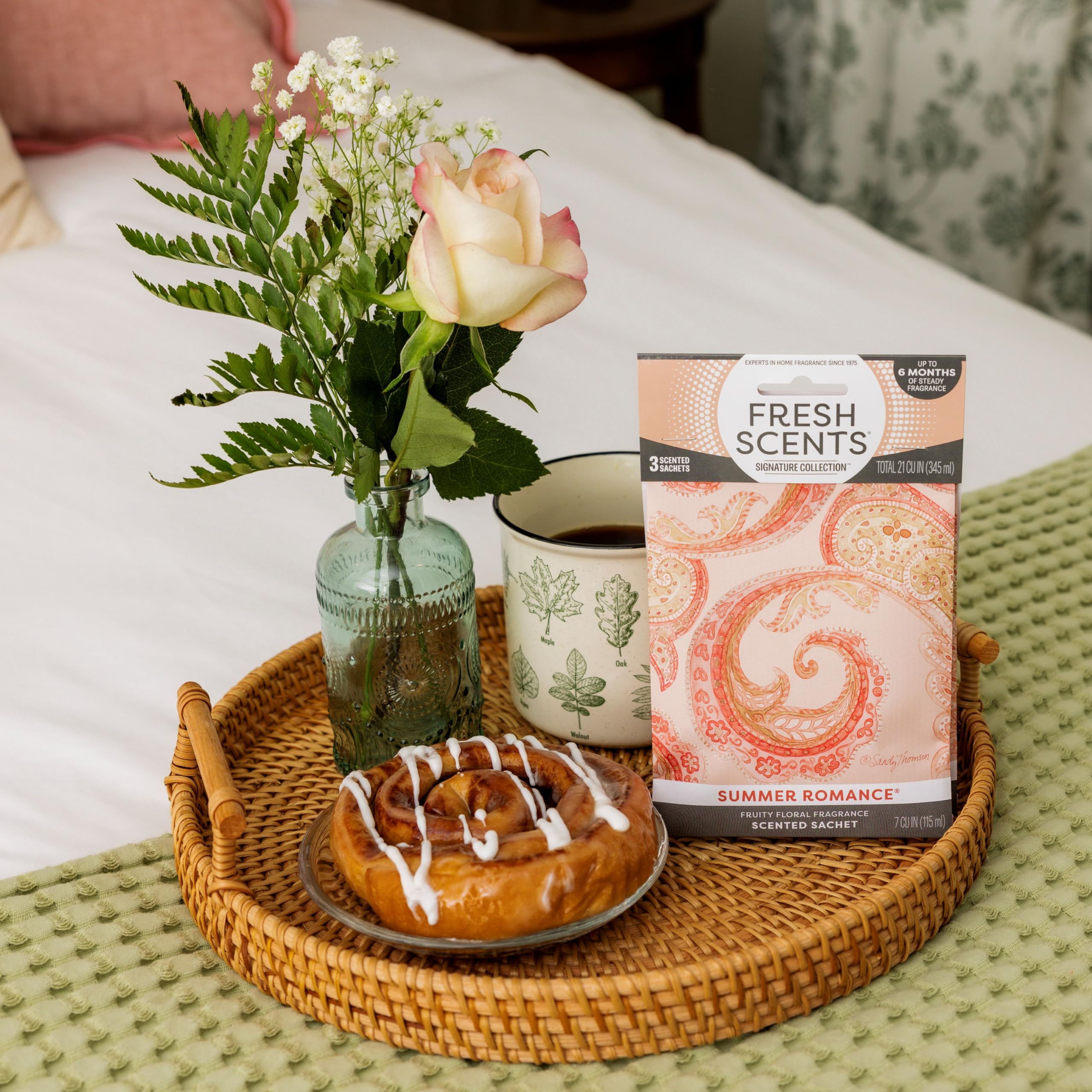 Fresh Scents | Scented Sachet Packet | Summer Romance | Air Freshener Bags for Drawers, Closets, Cars | 3 Pack | Long Lasting Home Fragrance