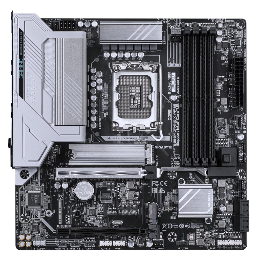 GIGABYTE B860M Gaming X WIFI6E Intel Core Ultra (Series 2) LGA 1851 Motherboard, mATX, DDR5, 2X M.2, PCIe 5.0, USB-C, WIFI6E, 2.5GbE LAN, EZ-Latch