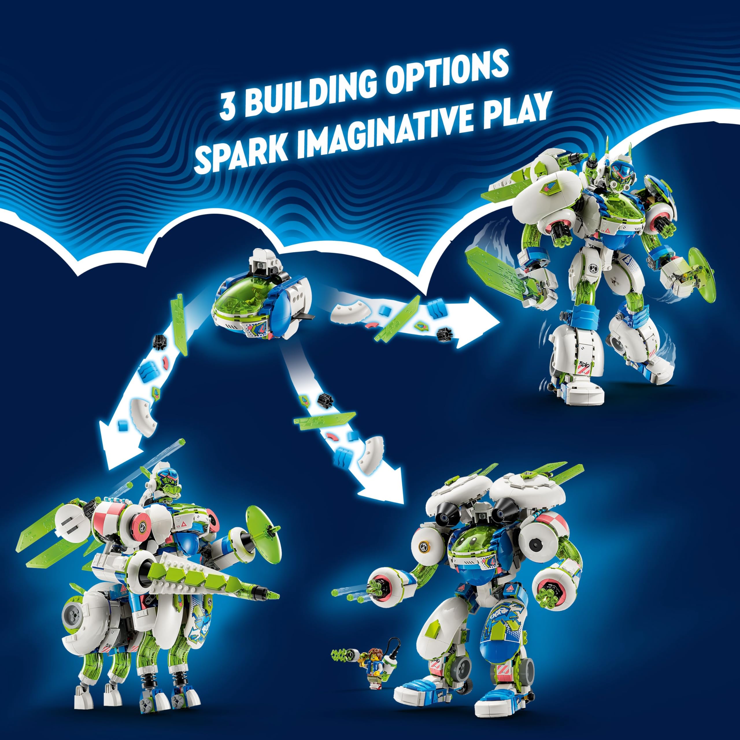 LEGO Dreamzzz Mateo and Z-Blob The Knight Battle Mech Building Toys Set - Spaceship & Robot Toy for Kids, Boys & Girls, Ages 10+ - Birthday Gift with 3 Building Options - 71485