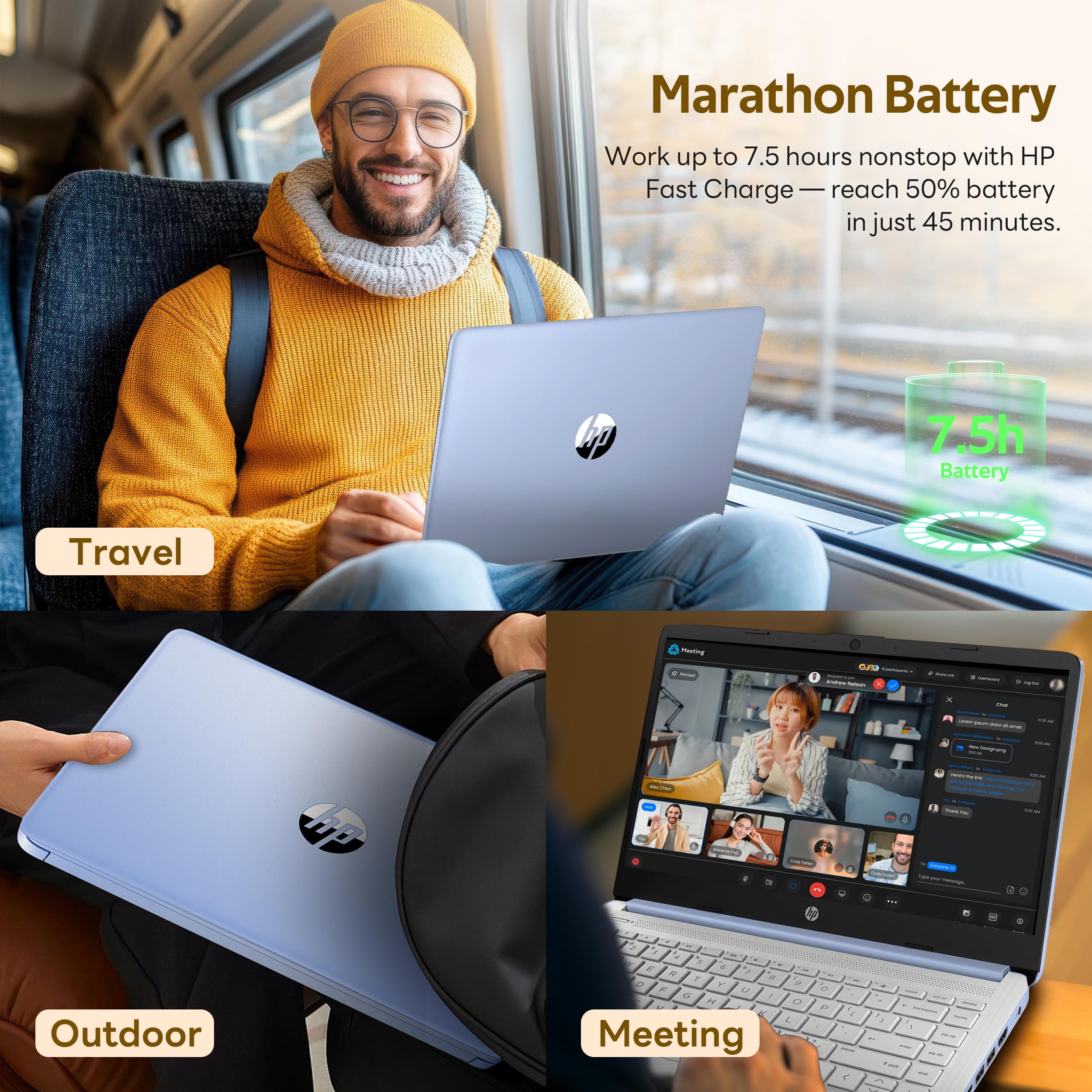 HP Flagship 14" HD Student&Business Laptop with AI Copilot, 13th Gen Intel 4-Core, 4GB RAM, 1.12TB Storage (128GB UFS + 1TB Docking Station), 1 Year Office 365, Wi-Fi 6, Win 11 S, Sky Blue