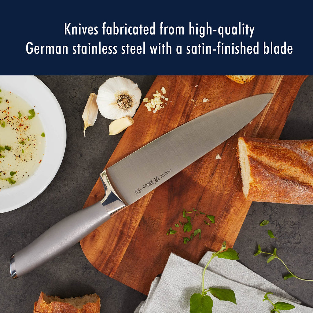 Henckels International Modernist 6-pc Knife Block Set | Paring Knife, Serrated Utility Knife, Utility Knife, Chef’s Knife & Kitchen Shears