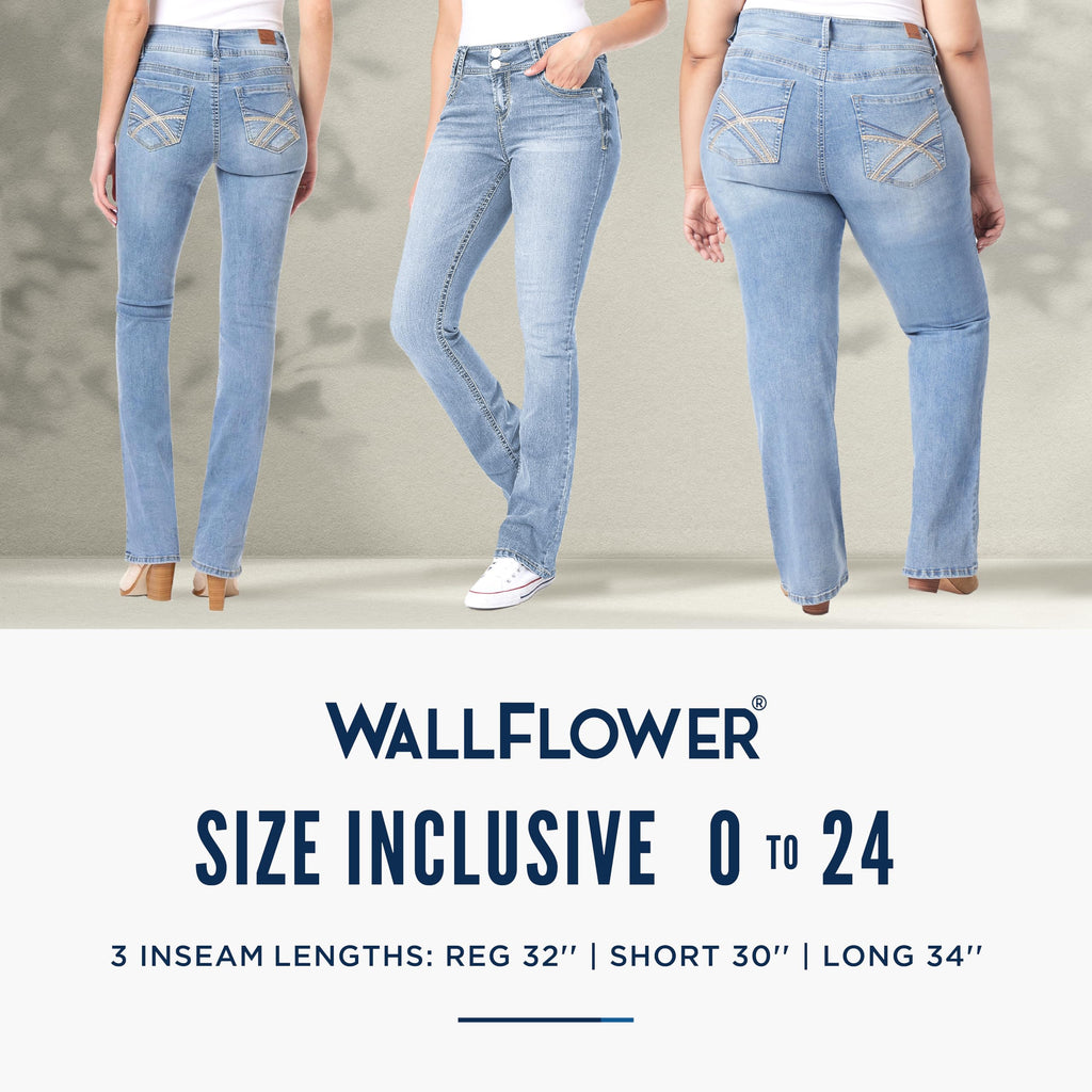 WallFlower Women's InstaStretch Luscious Curvy Bootcut Jeans, Albury, 11