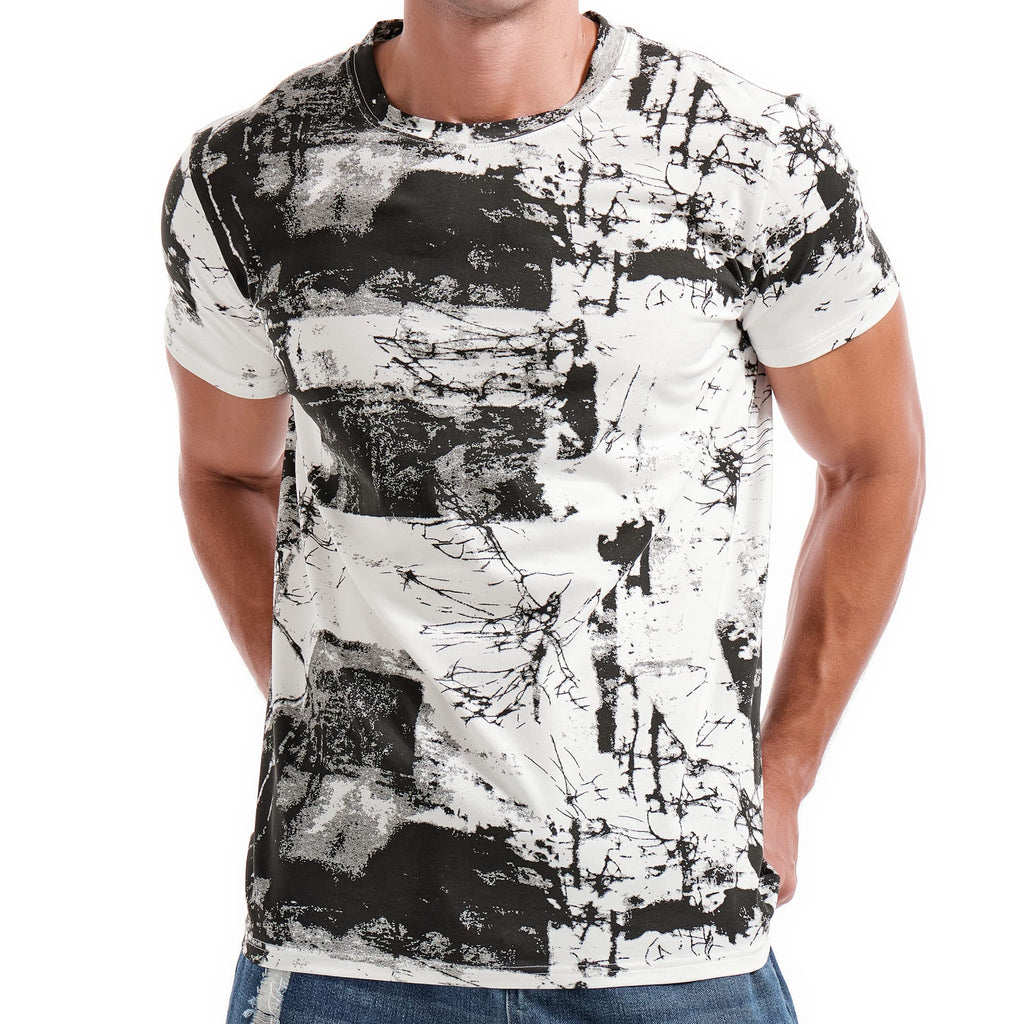 KLIEGOU Mens Hipster Hip-Hop Premiun Tees - Latest Fashion Print T-Shirts White XL