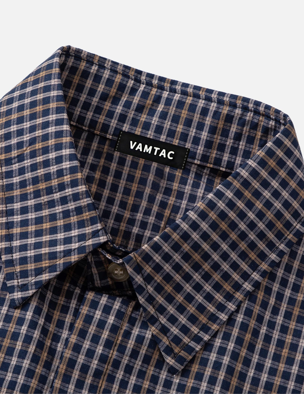 Vamtac Mens Button Down Shirts - Short Sleeve Shirt, Novelty Y2k Outfits, Plaid Tops Blue Brown