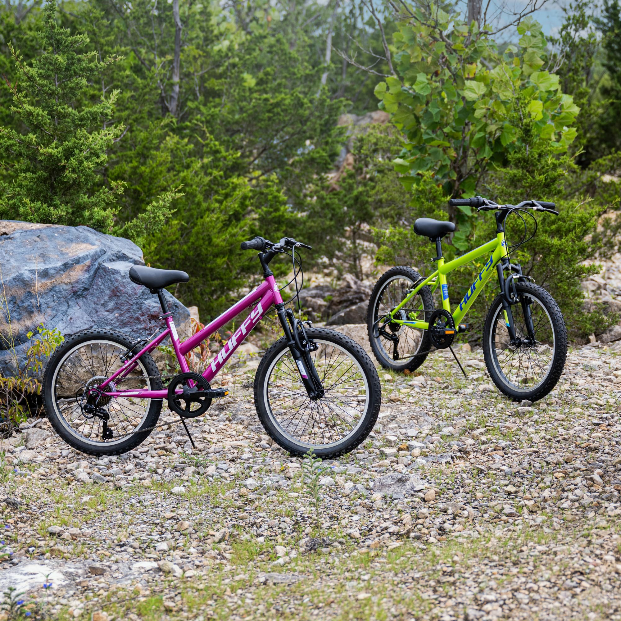 Huffy Stone Mountain Womens 20 Inch Mountain Bike, Orchid Gloss Frame, 6-Speed Shimano Twist Shifting, Front Suspension, Comfort Saddle | 20"/24"/26" Sizes, 6-21 Speeds, Dual Suspension Available