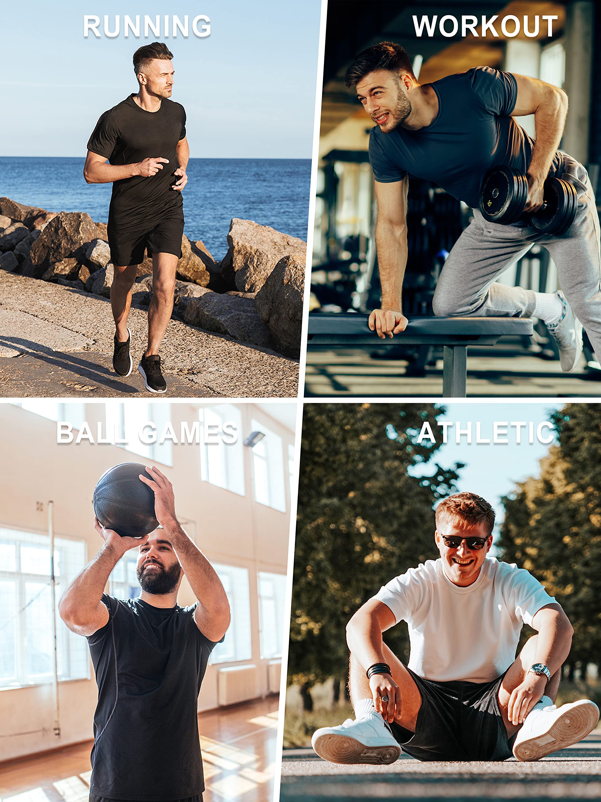 Dry Fit Tshirts Shirts for Men 5 Pack Moisture Wicking Quick Dry Mesh Performance Tees Gym Tech T Polyester Sublimation Active Athletic Crew Short Sleeve Workout Running Tops (Multipack 1, 4XL)