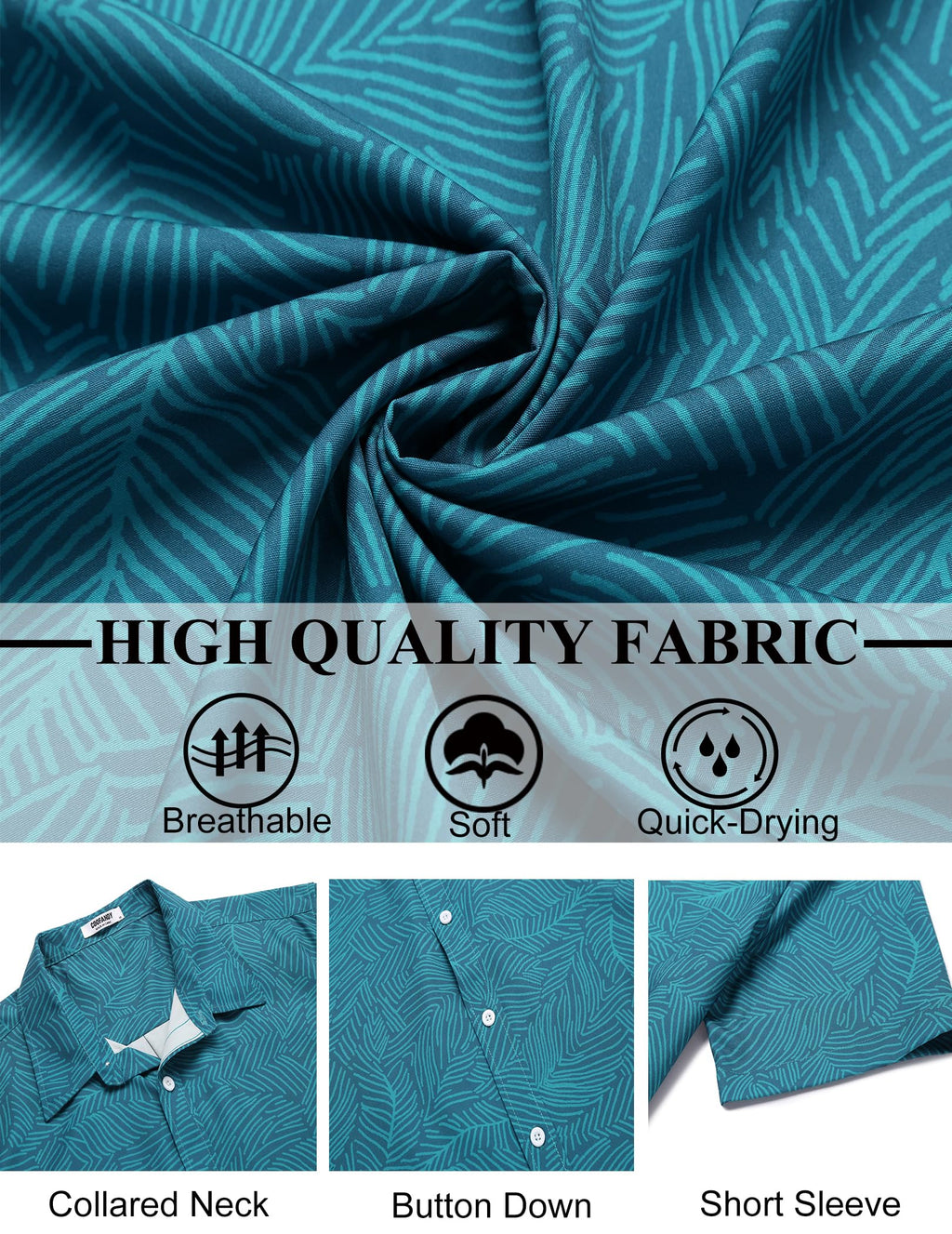 COOFANDY Mens Summer Shirts Floral Hawaiian Shirts Short Sleeve Casual Beach Wear Clothing