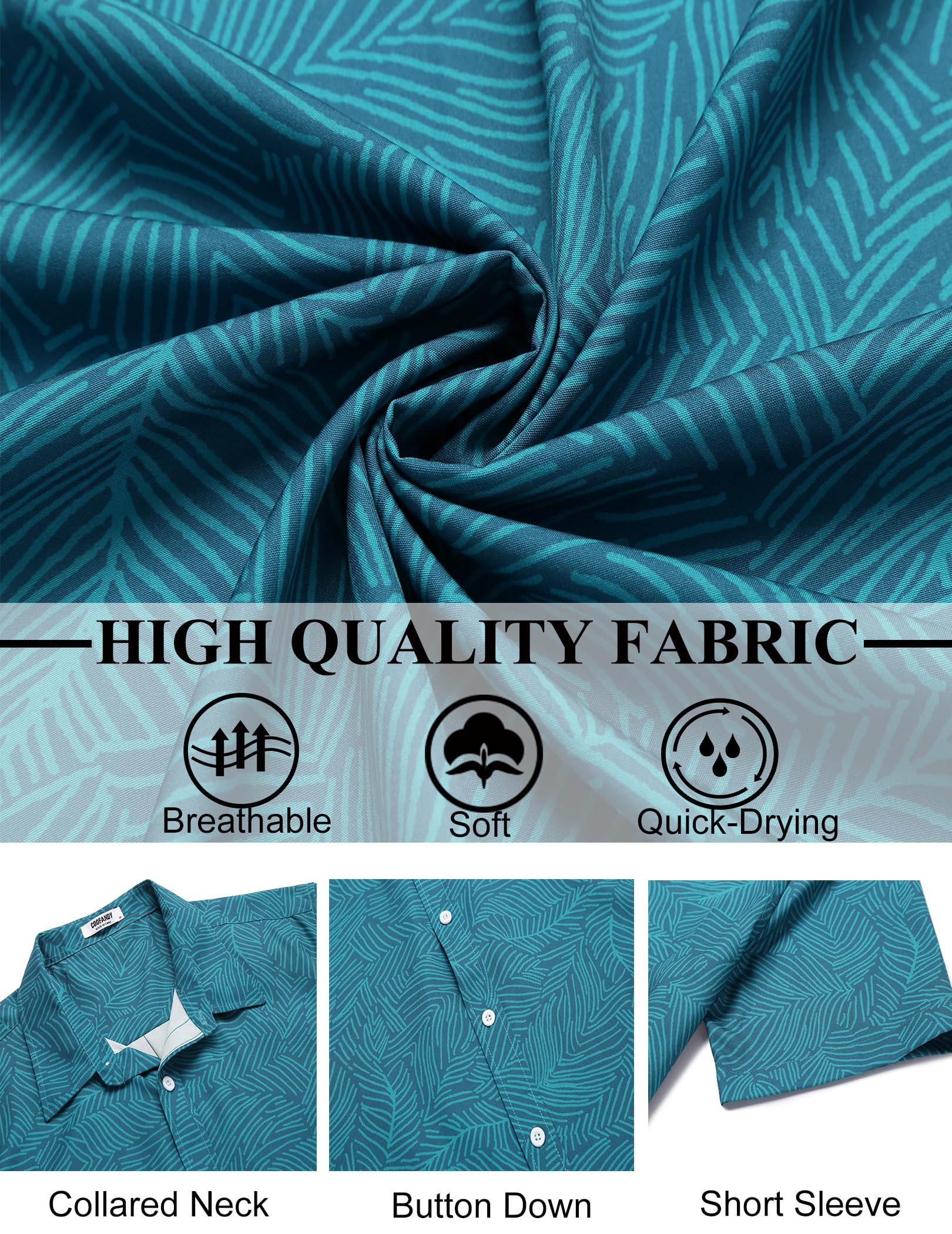COOFANDY Mens Summer Shirts Floral Hawaiian Shirts Short Sleeve Casual Beach Wear Clothing