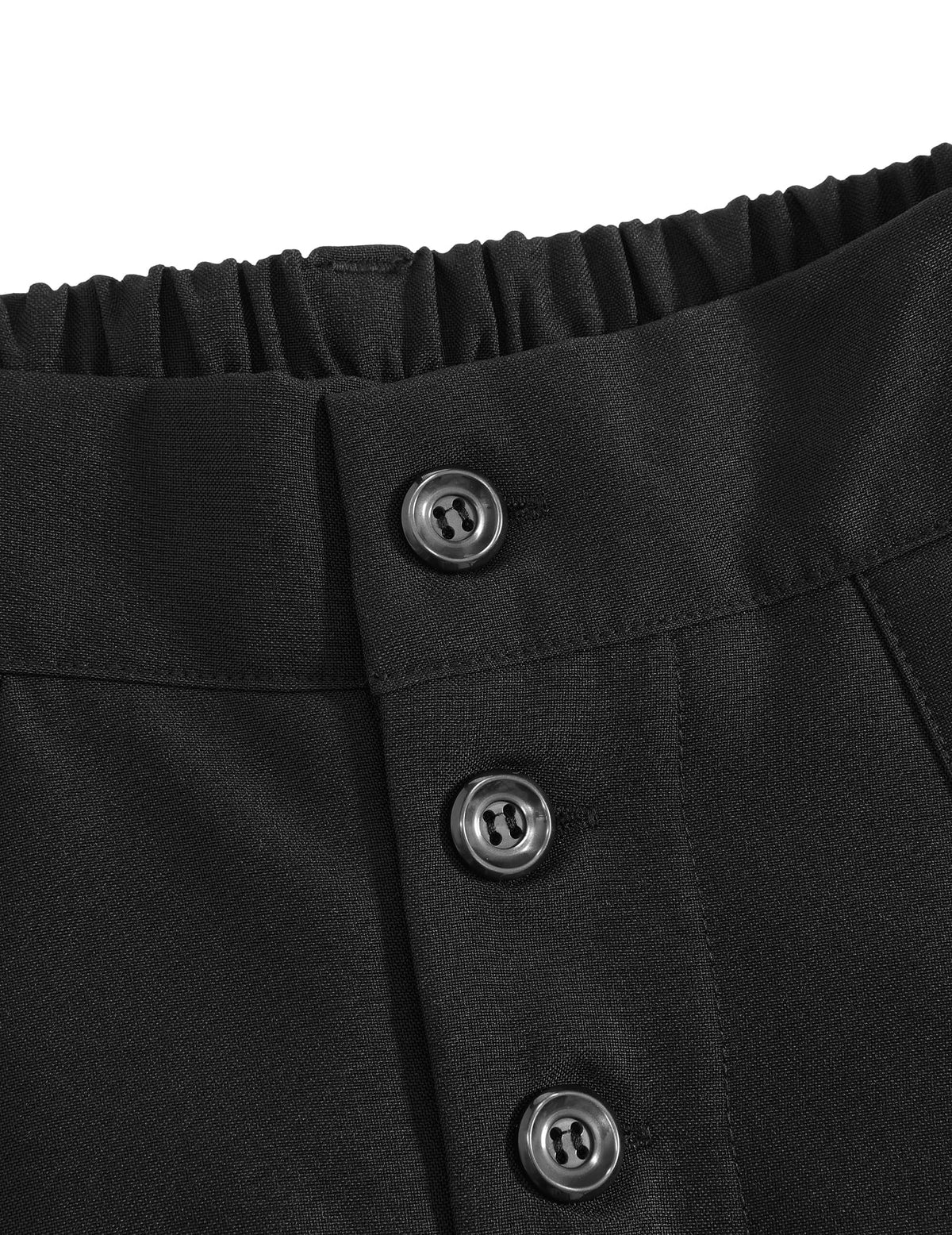 Aelfric Eden Wide Leg Dress Pants Mens Womens Baggy Pleated Trousers Vintage Button Front High Waisted Y2K Streetwear Pants Black S