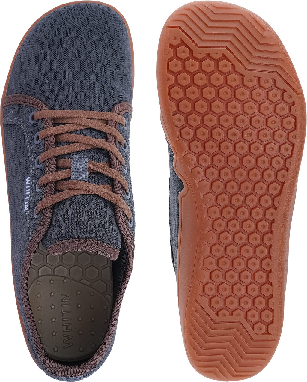 WHITIN Men's Water Shoes Quick Dry Aqua Minimalist Barefoot Sneakers Size 9.5-10 Minimus Beach Swimming River Hiking Trail Kayak Boating Dark Grey 43