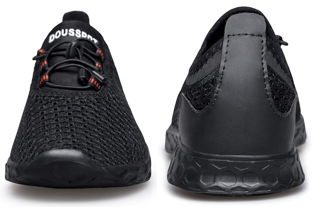DOUSSPRT Men's Water Shoes Quick Drying Sports Aqua Shoes AllBlack Size 10