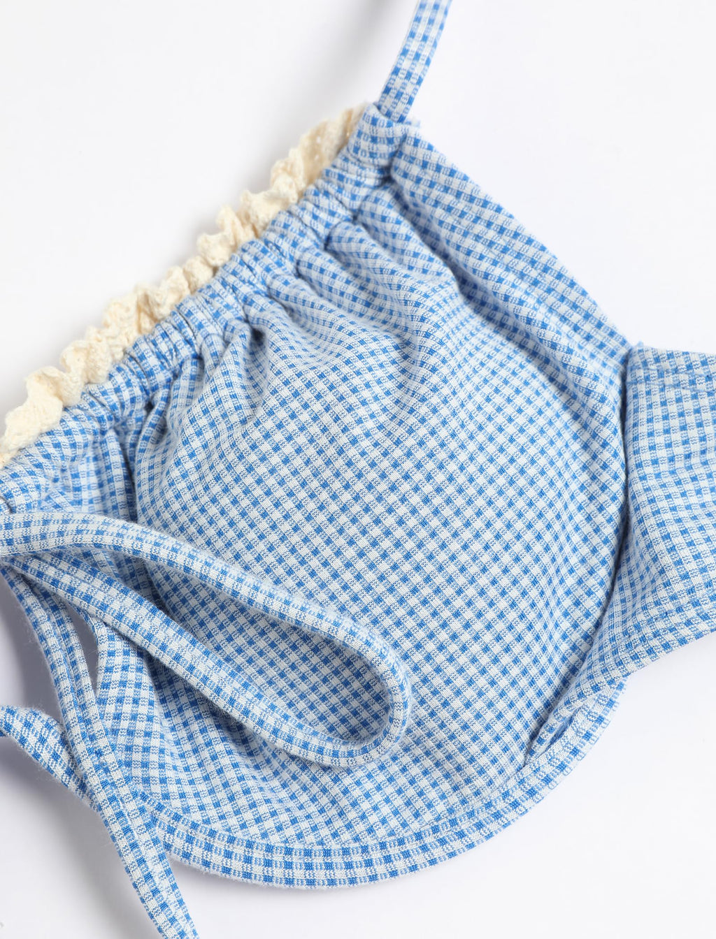 ZAFUL Women High Cut Bikini Sets String Sexy Swimsuit Two Piece Underwire Bathing Suit Brazilian Cheeky Cut Out Cute Swimwear Gingham Blue M