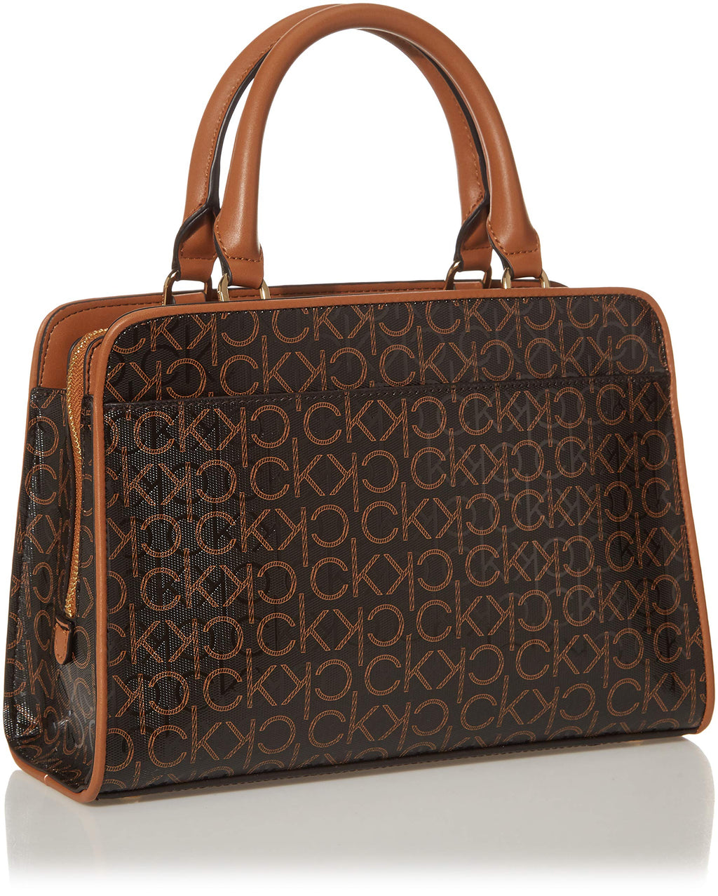 Calvin Klein Margot Textured Logo Emboss Satchel
