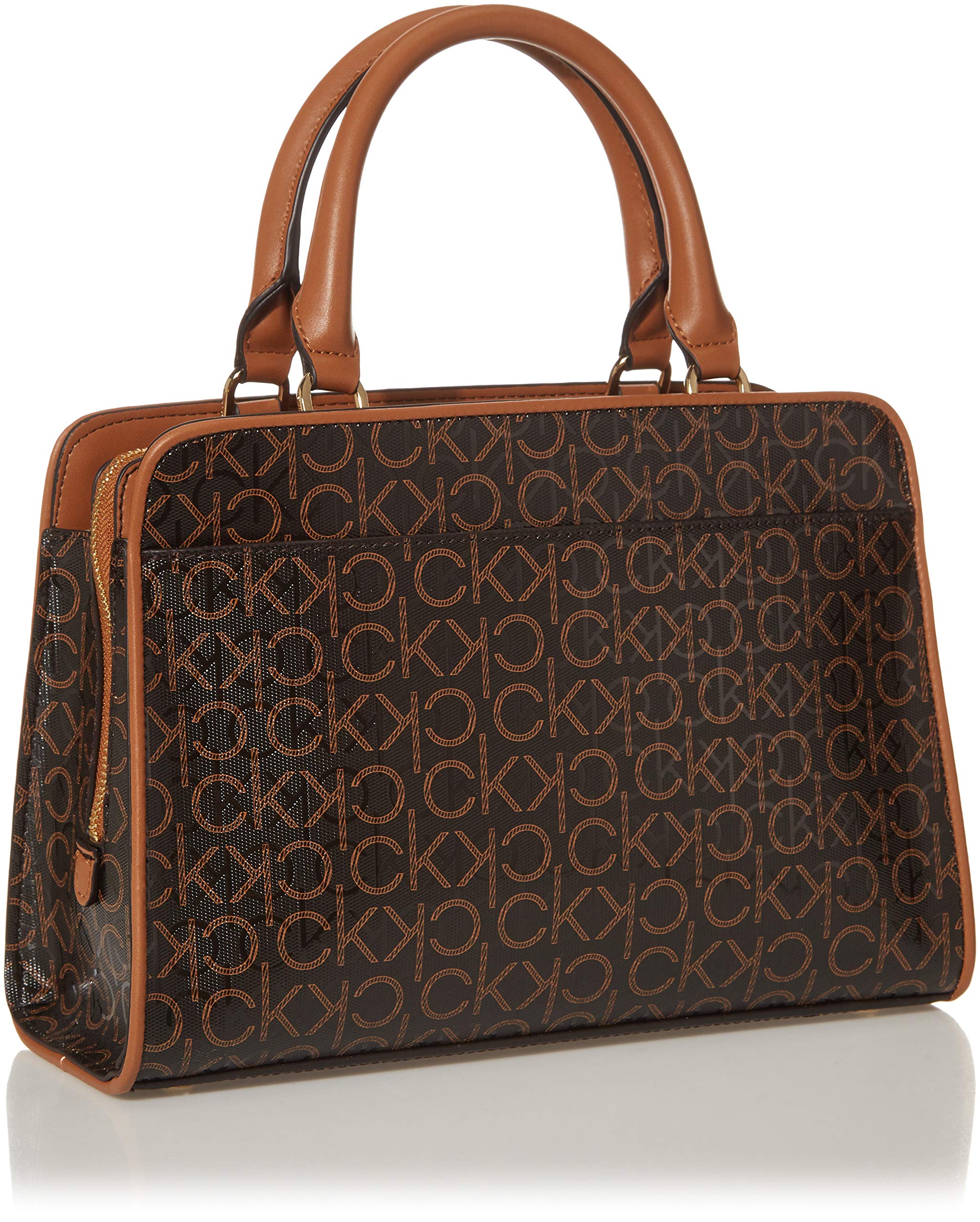 Calvin Klein Margot Textured Logo Emboss Satchel