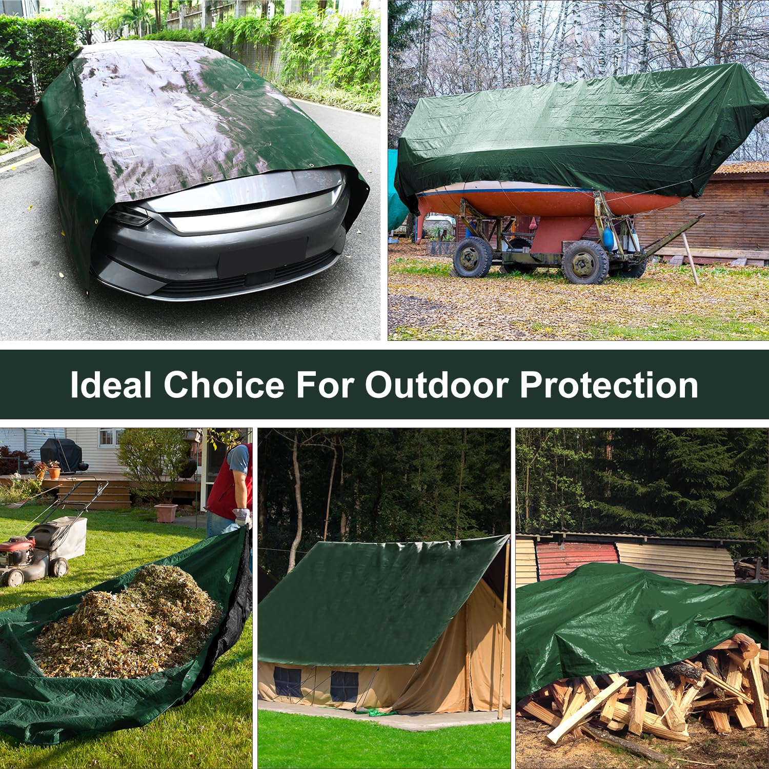 Patiobay Tarp 12x16 Feet, 20 Mil Large Waterproof Tarps Heavy Duty with Brass Grommets, Thick Plastic Tarp, UV Resistant Tear&Fade Resistant, Reinforced Edges for Outdoor Pool Car Camp Tent