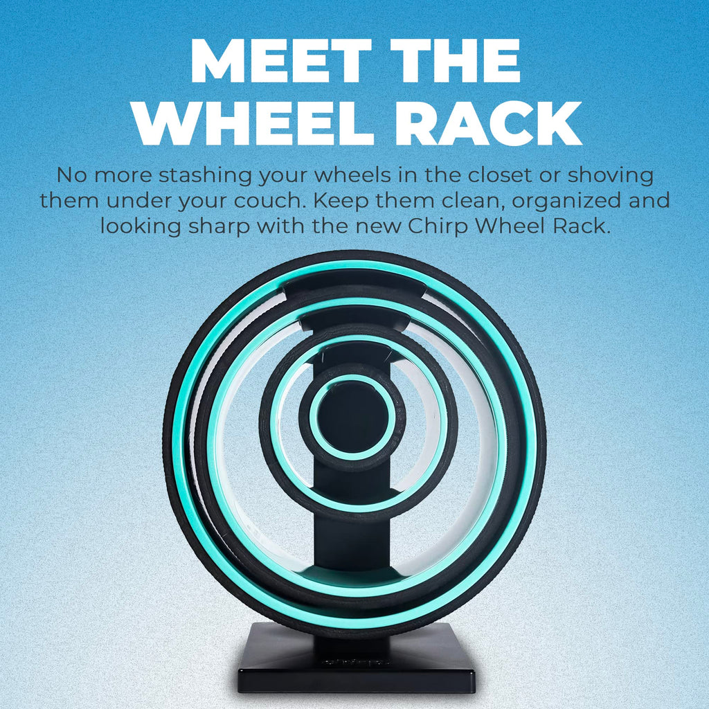 Chirp Wheel Rack - Storage for Muscle Massage Rollers, Secure & Easy Storage for All 4 Roller Sizes (Wheels Not Included)