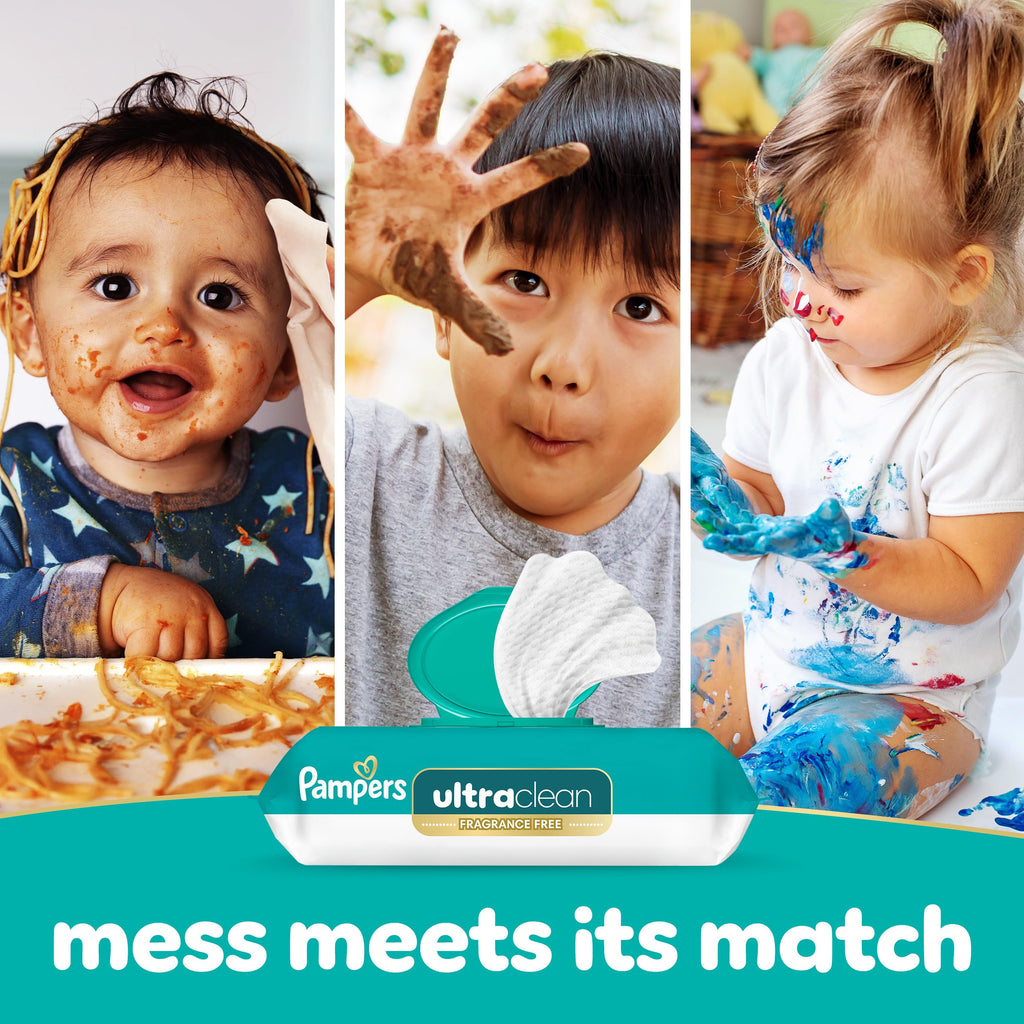 Pampers Ultra Clean Baby Wipes (Previously 'Free & Gentle'), 99% Water, Hypoallergenic, Unscented, 100% Plant Based, Plastic-Free, 936 Baby Wipes Total (12X Flip-Top Packs) [Packaging May Vary]