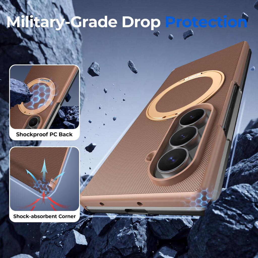 For Samsung Galaxy Z Fold 8 Ultra Case Slim Tech Woven Texture with Stand