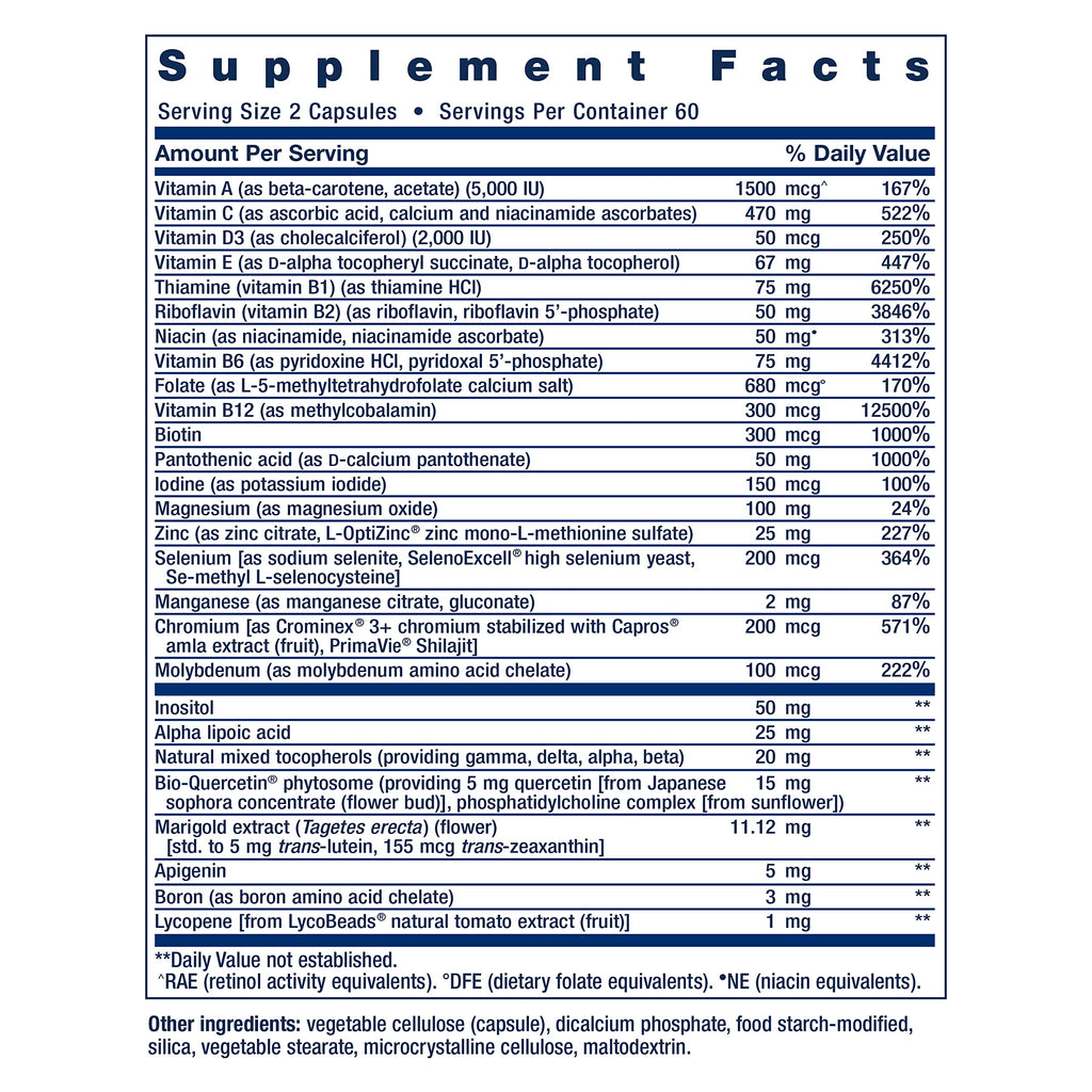 Life Extension Two-Per-Day Multivitamin, Vitamins B, C, D, zinc, Packed with Over 25 Vitamins, Minerals & extracts, Two-Month Supply, Non-GMO, Gluten-Free, 120 Capsules
