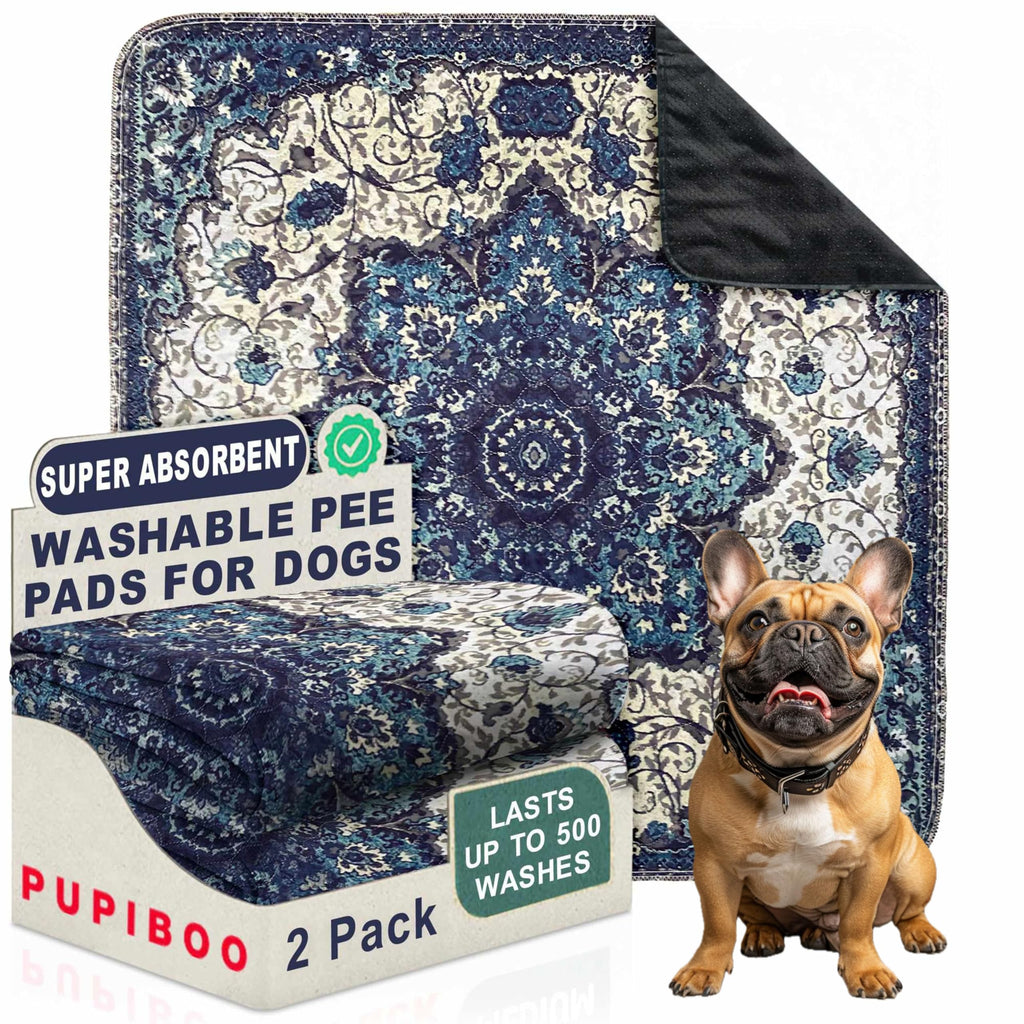 PUPIBOO Washable Pee Pads for Dogs & Cats - Super Absorbent Reusable Puppy Training Pads - 100% Waterproof, Leak-Proof, Non-Slip Pet Pads for Housebreaking, Whelping & Indoor Floor Protection